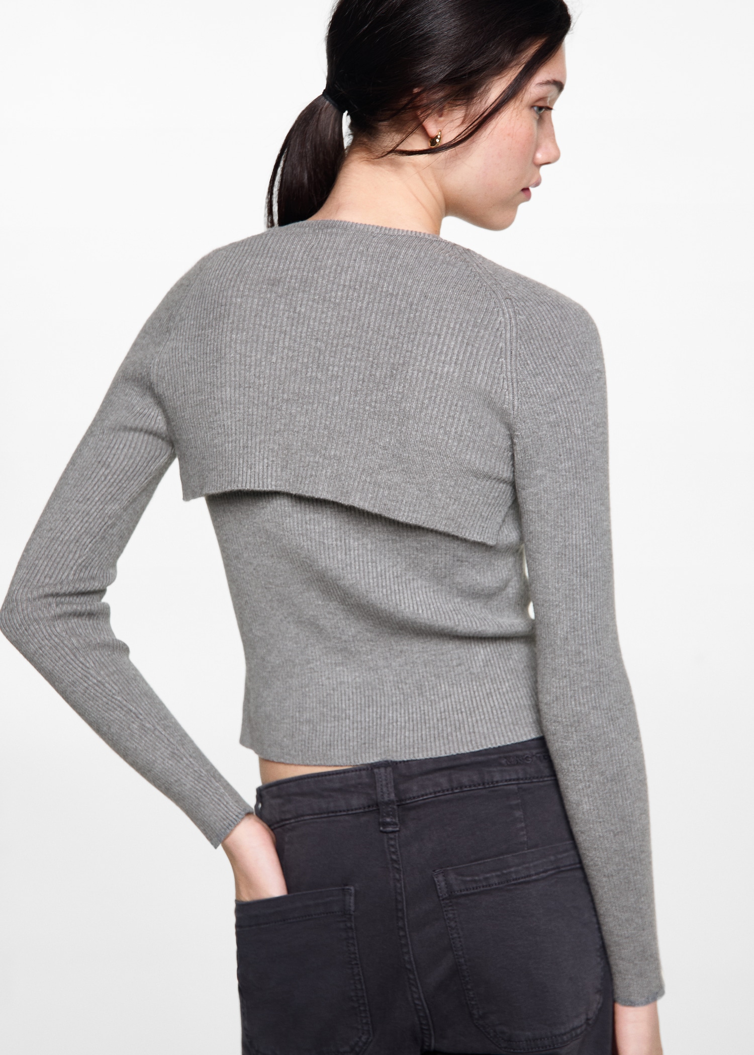 Cuello Alto Jersey Manguitos Zara Chaqueta De Montaña De Alta