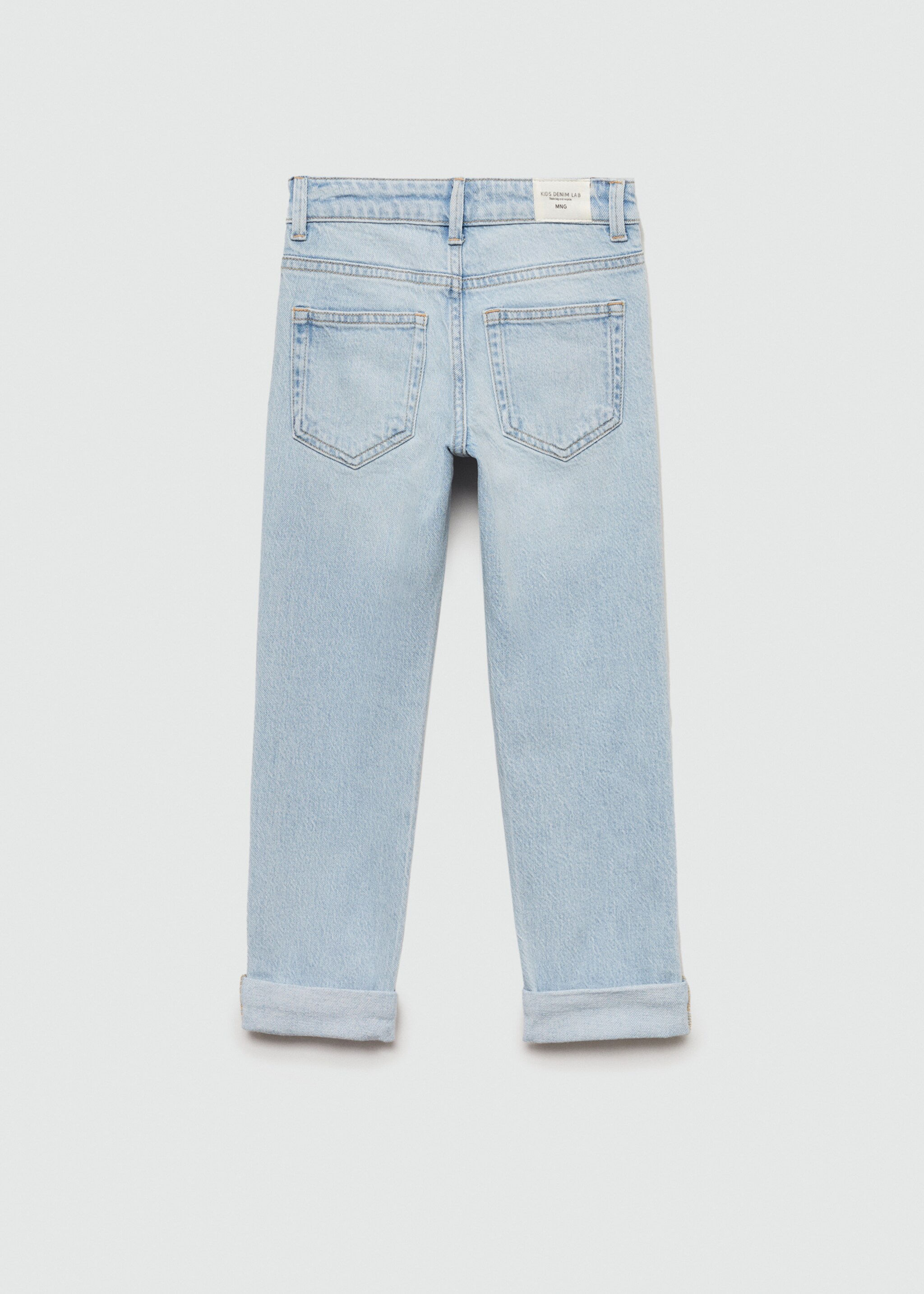 Straight jeans with turn-up - Reverse of the article