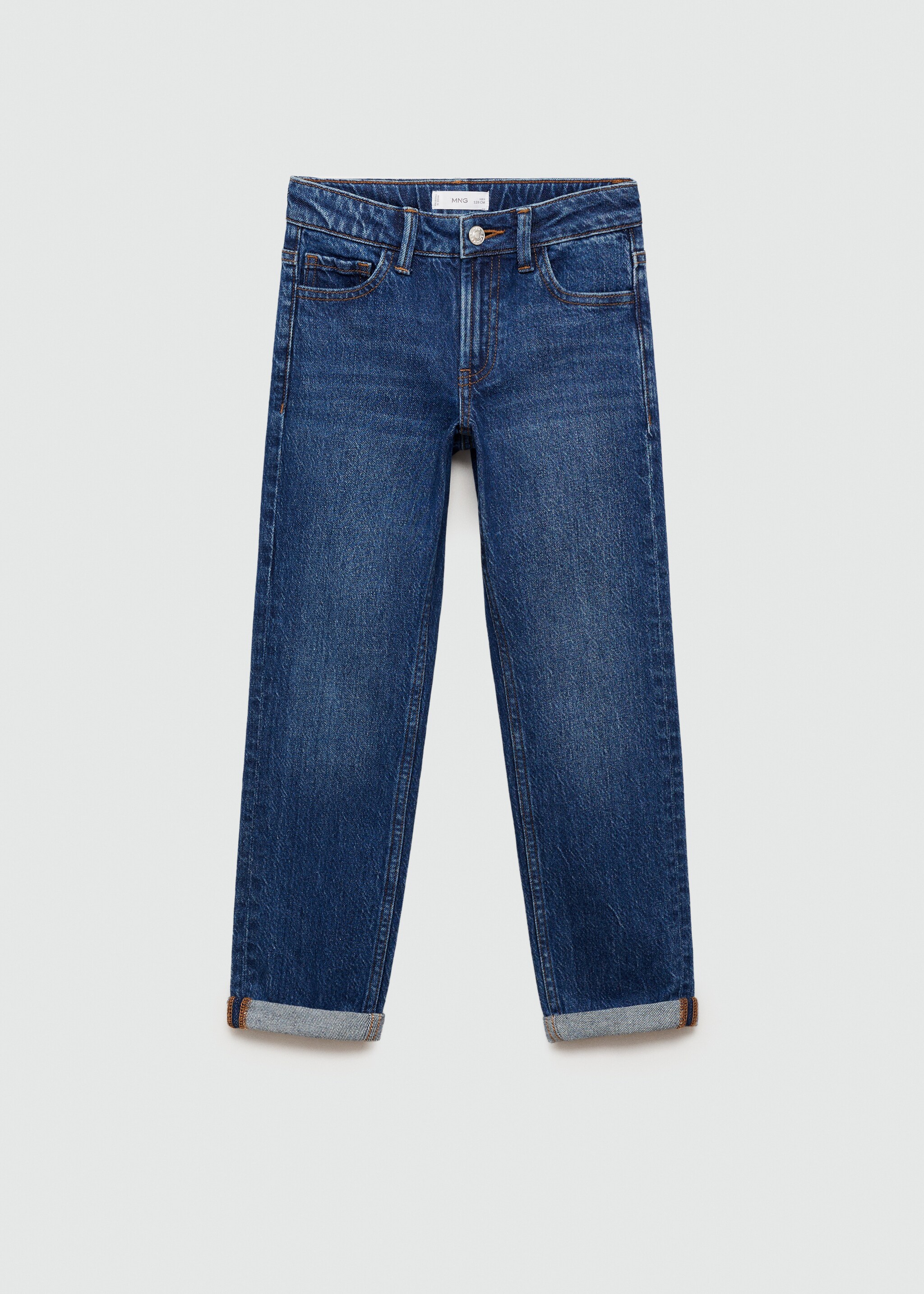 جينز مستقيم بطيات في الأسفل - منتج دون نموذج