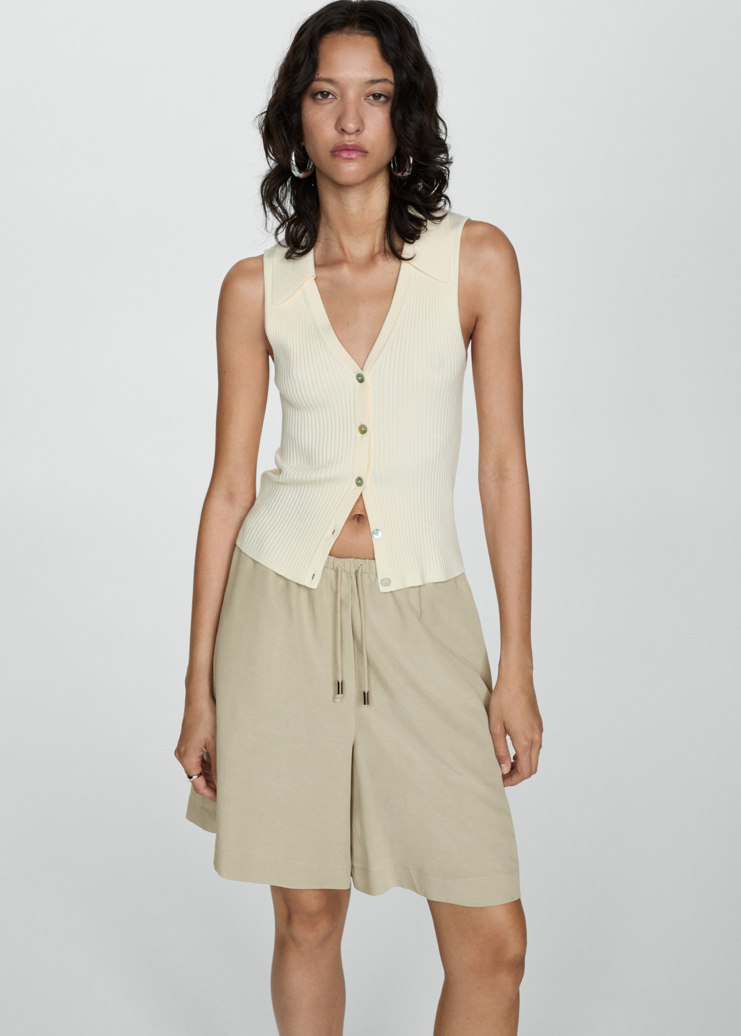 Wideleg lyocell bermuda shorts - Details of the article 2