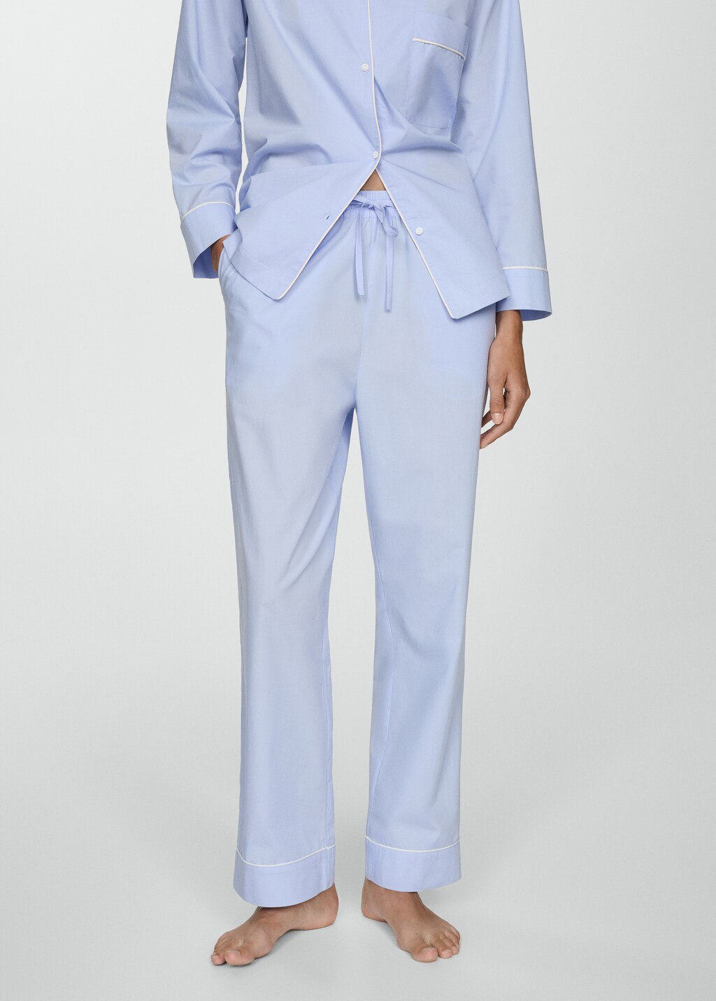 Straight pyjama trousers with bow Women MANGO Canada