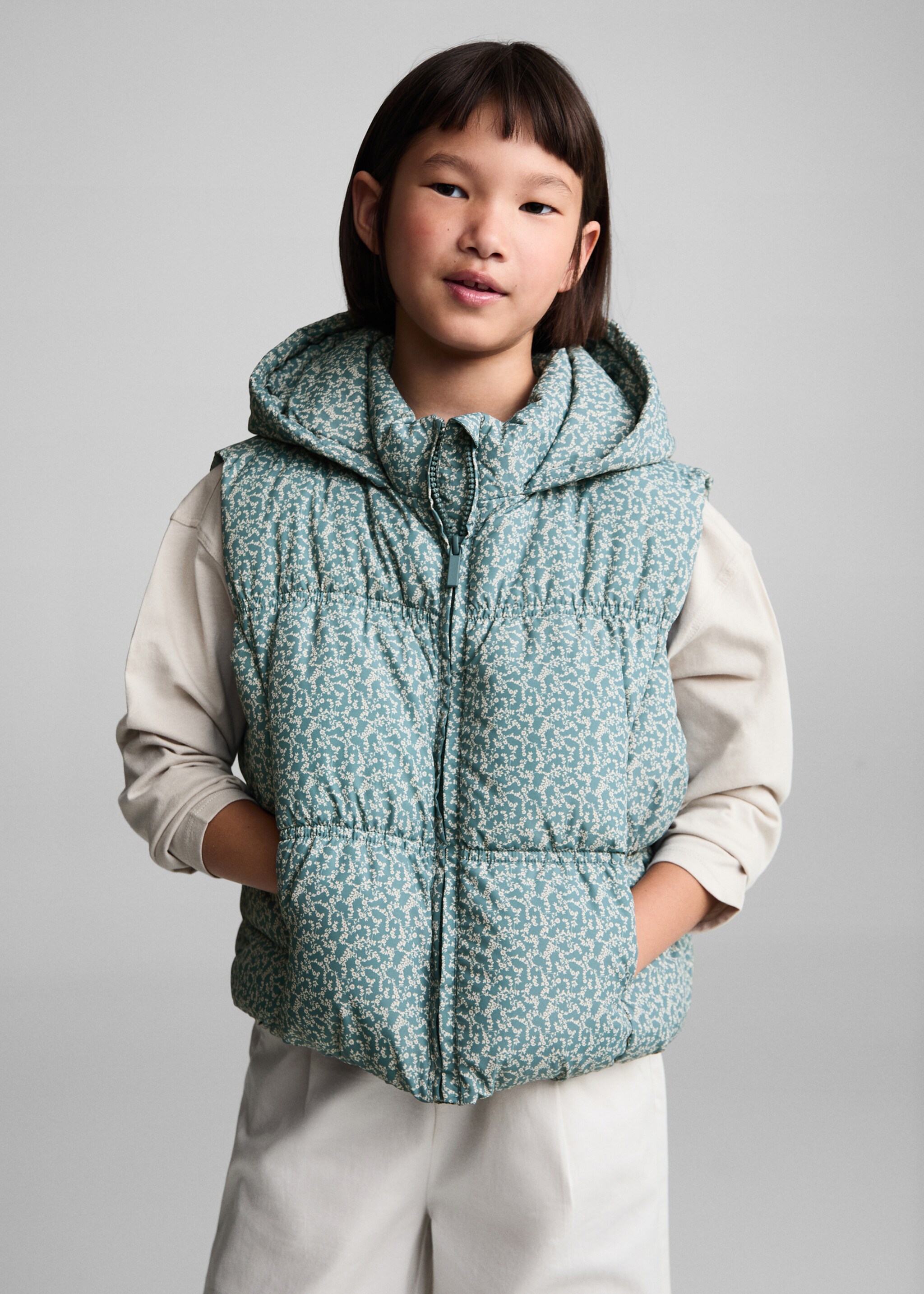 Printed quilted gilet - Medium plane