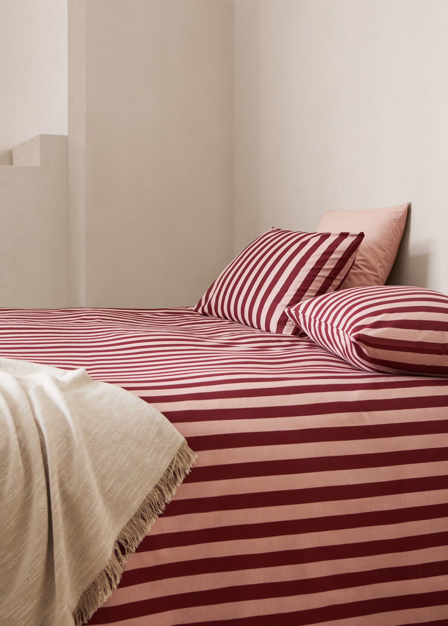 Percale cotton Kodak-striped duvet cover for 180cm bed - Details of the article 7