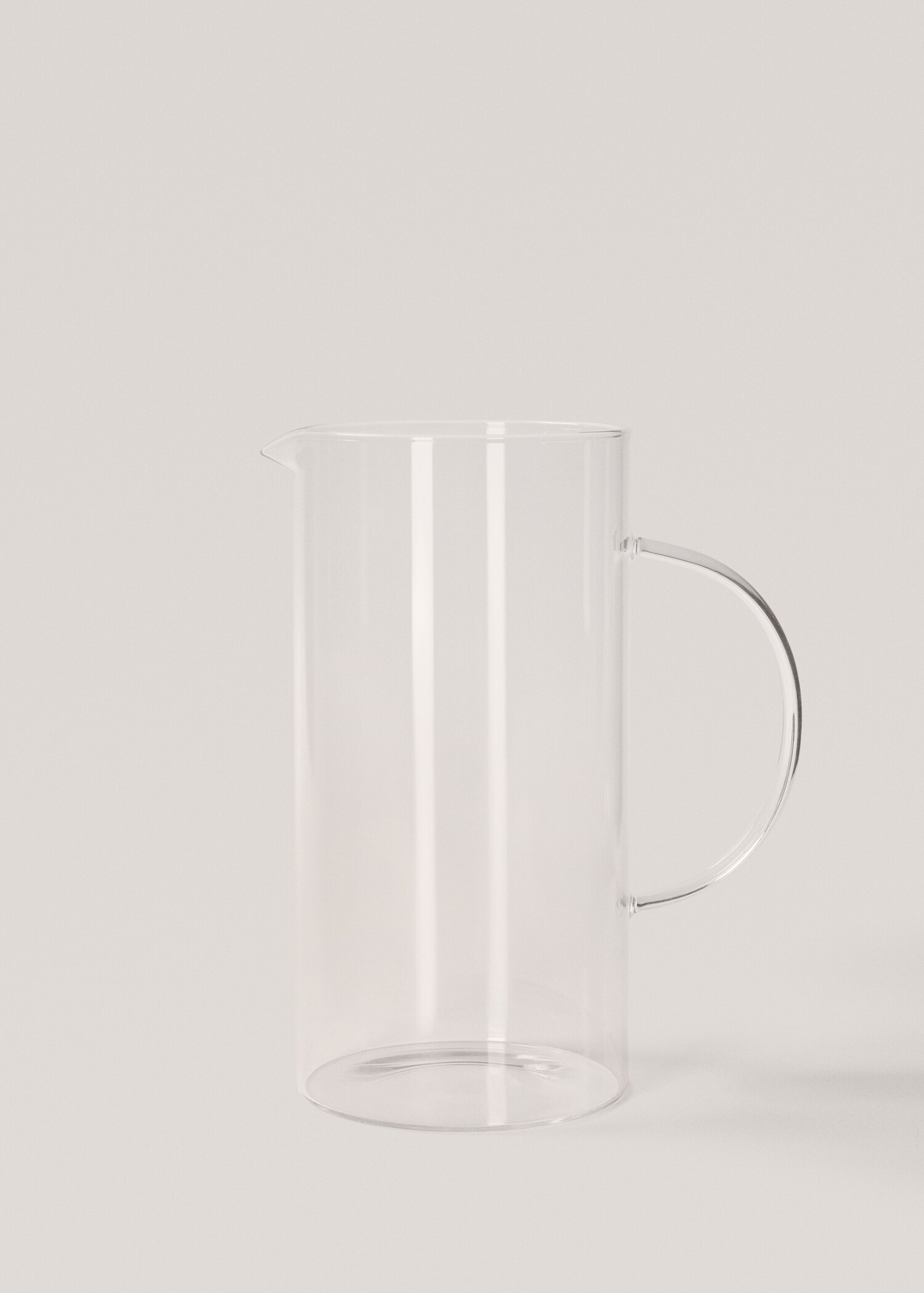Large borosilicate jug with design and handle - Article without model