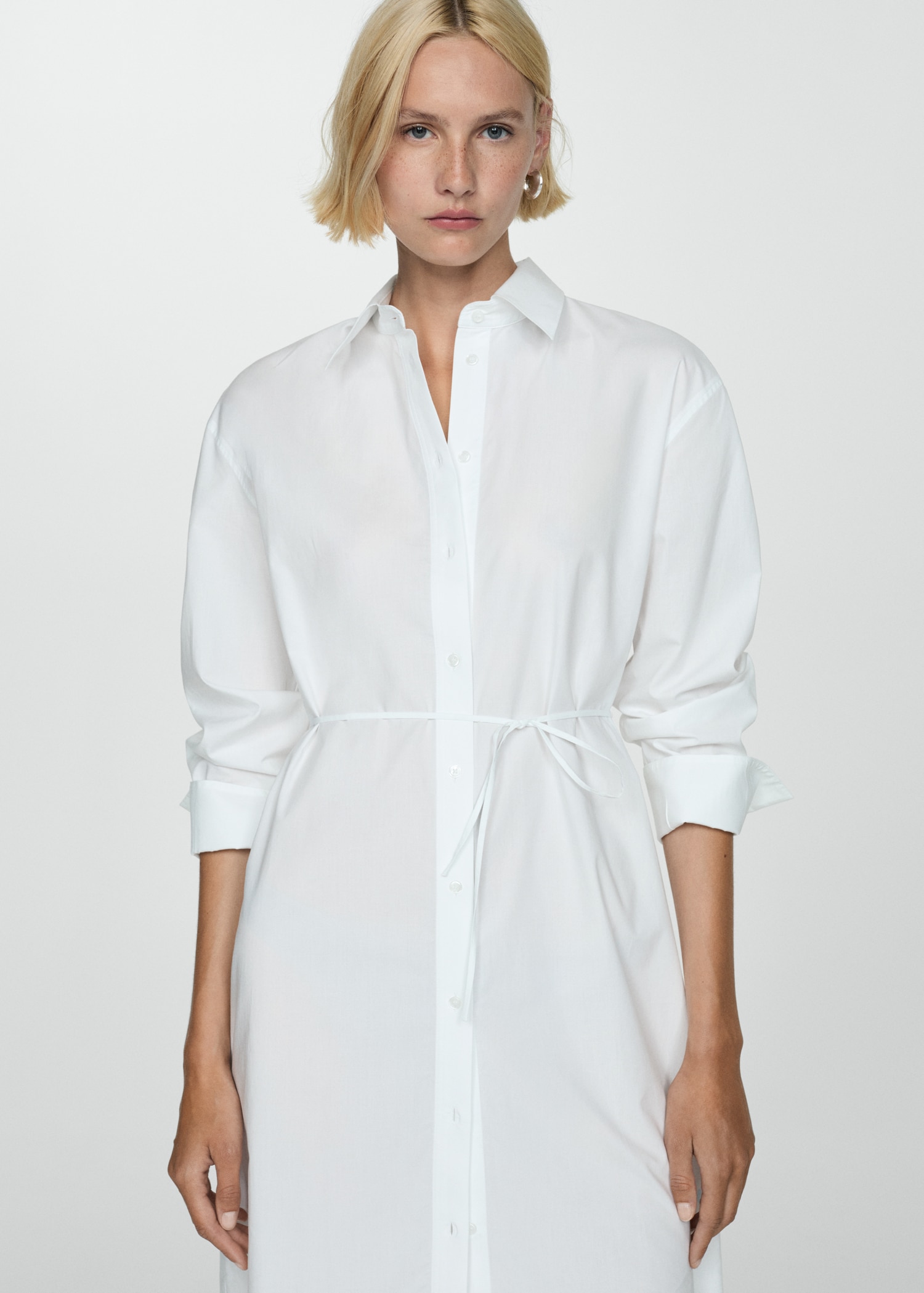 Long shirt with bow - Women | MANGO USA