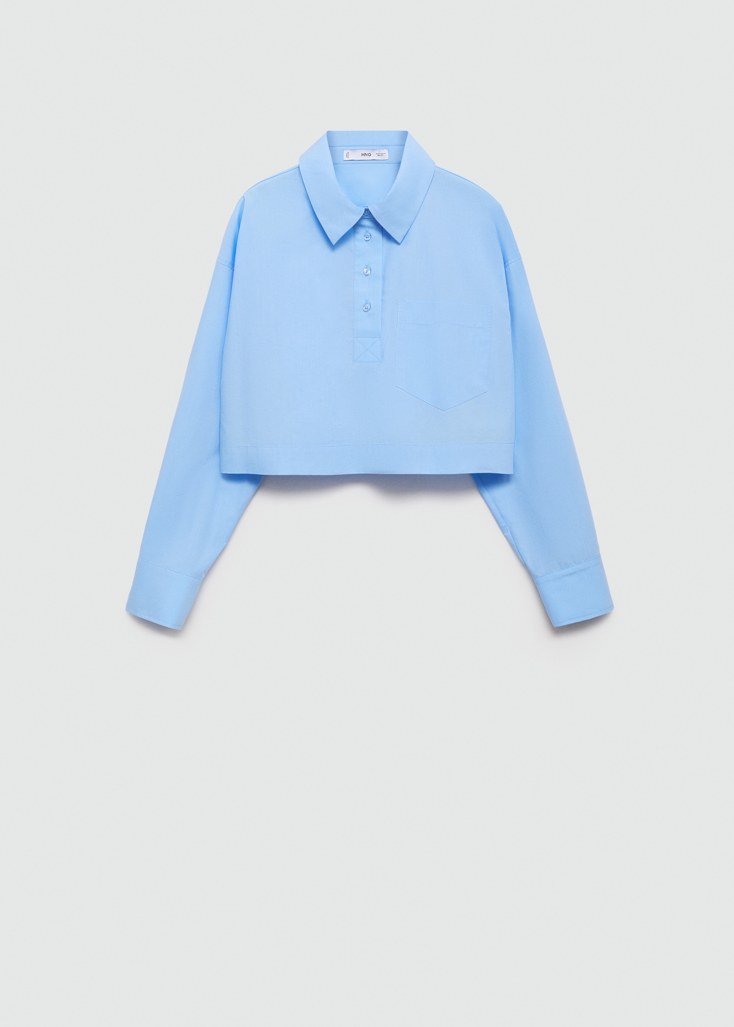 Cropped polo-neck shirt - Main Image