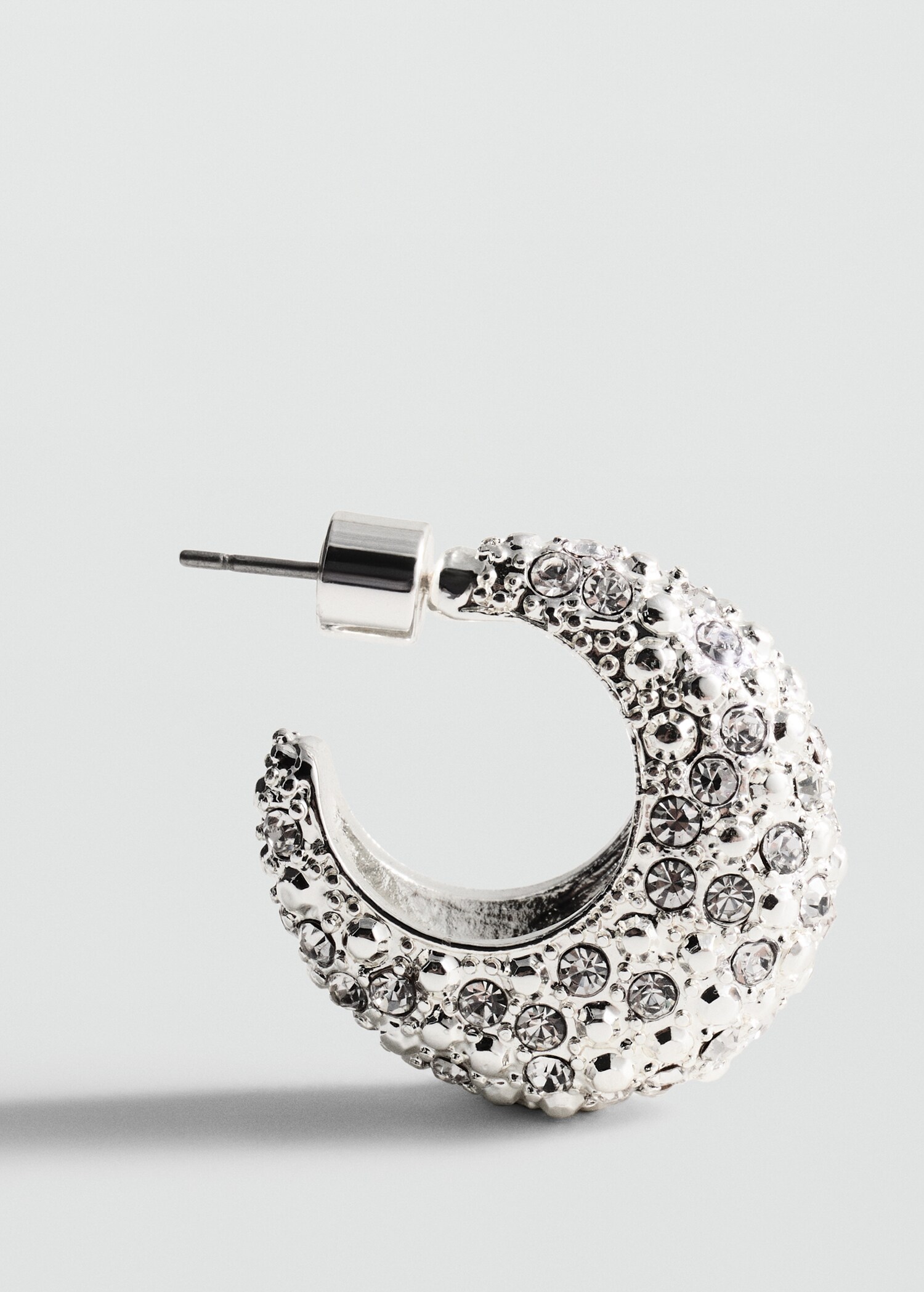 Rhinestone hoop earrings - Medium plane