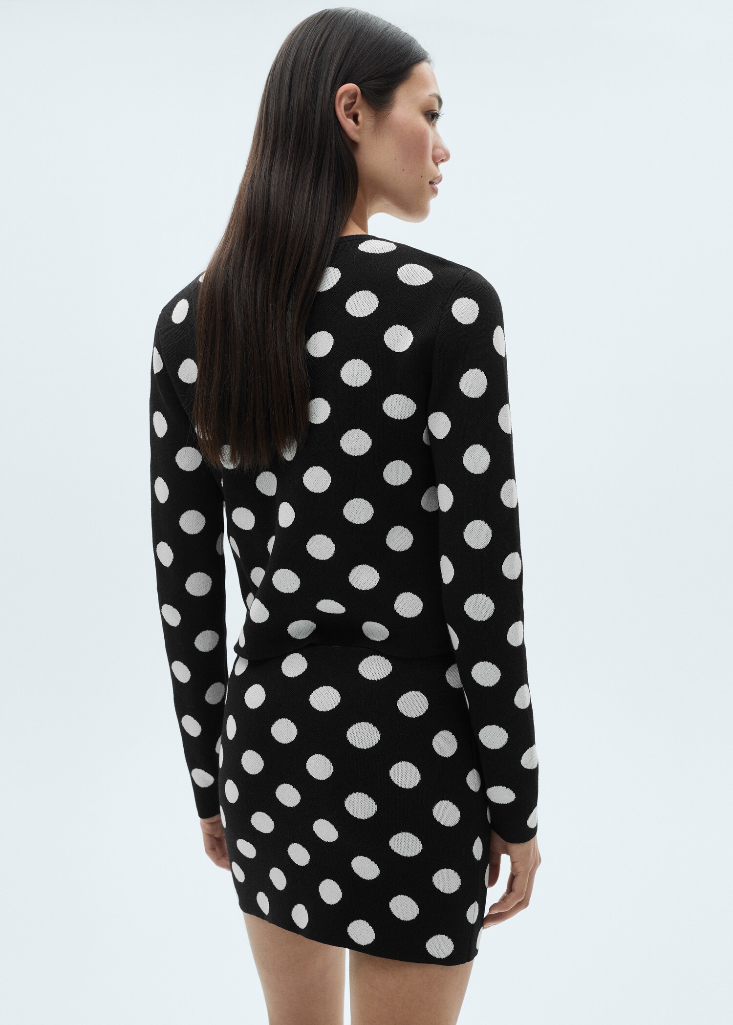 Polka-dot knitted cardigan - Reverse of the article