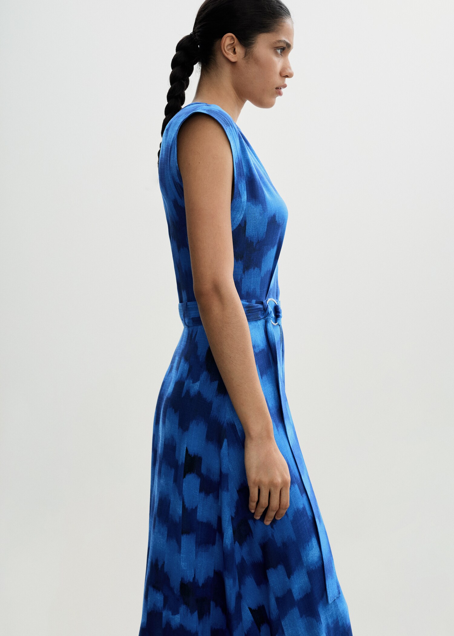 Belt printed dress - Medium plane