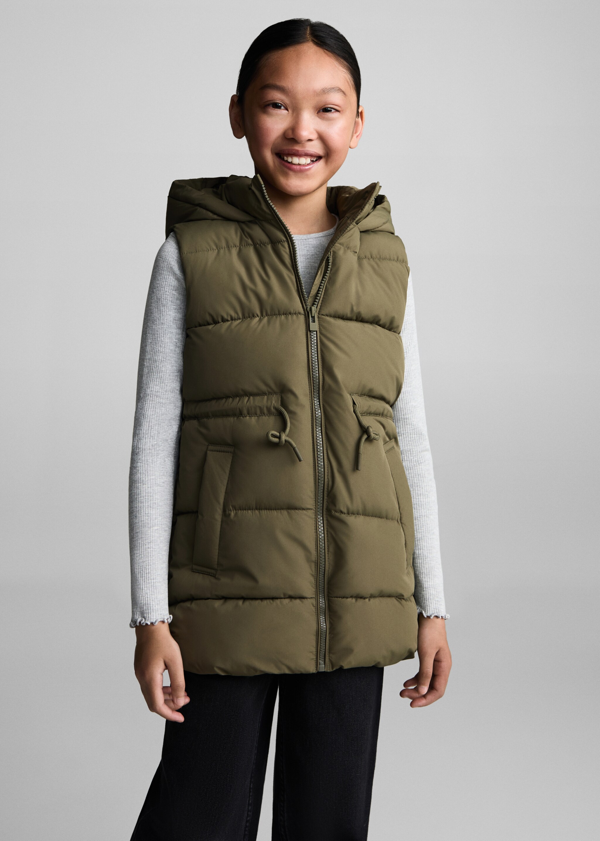Long quilted gilet - Medium plane