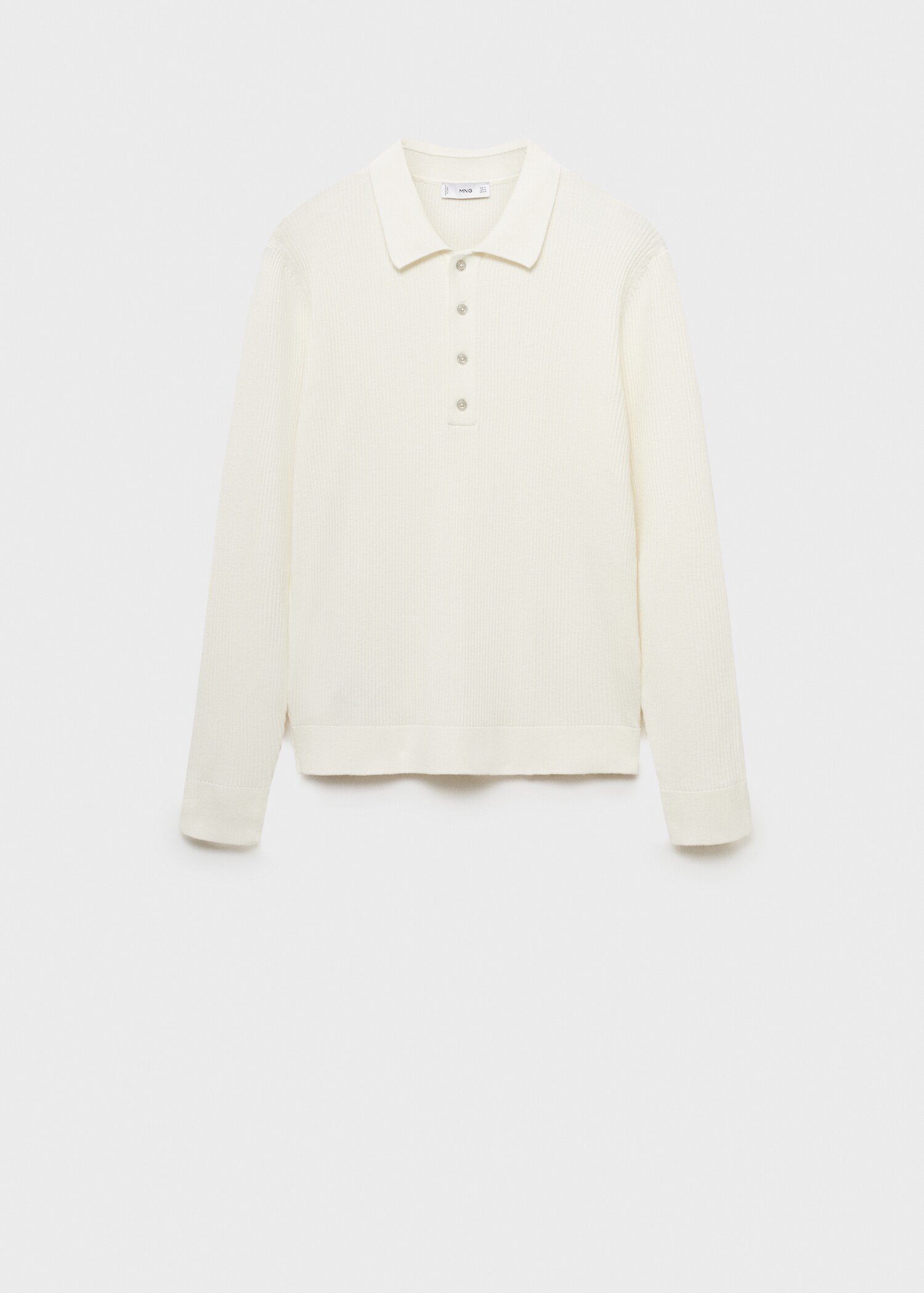 Pull-over polo coton mélangé maille côtelée - Article sans modèle