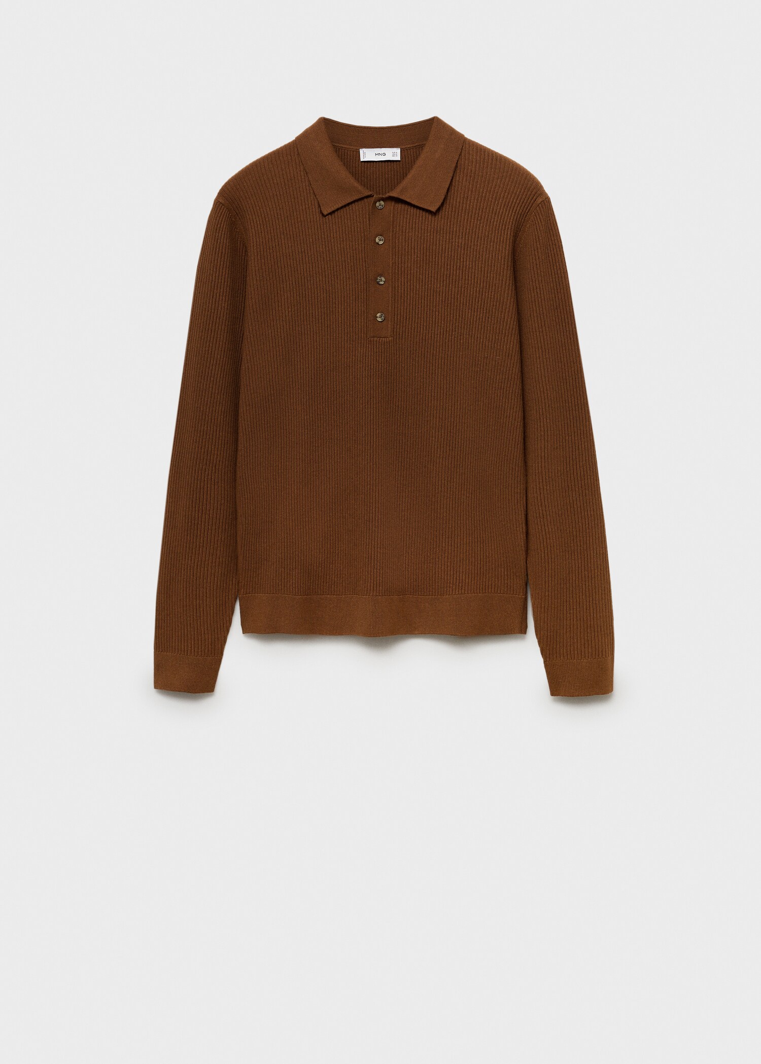 Pull-over polo coton mélangé maille côtelée - Article sans modèle