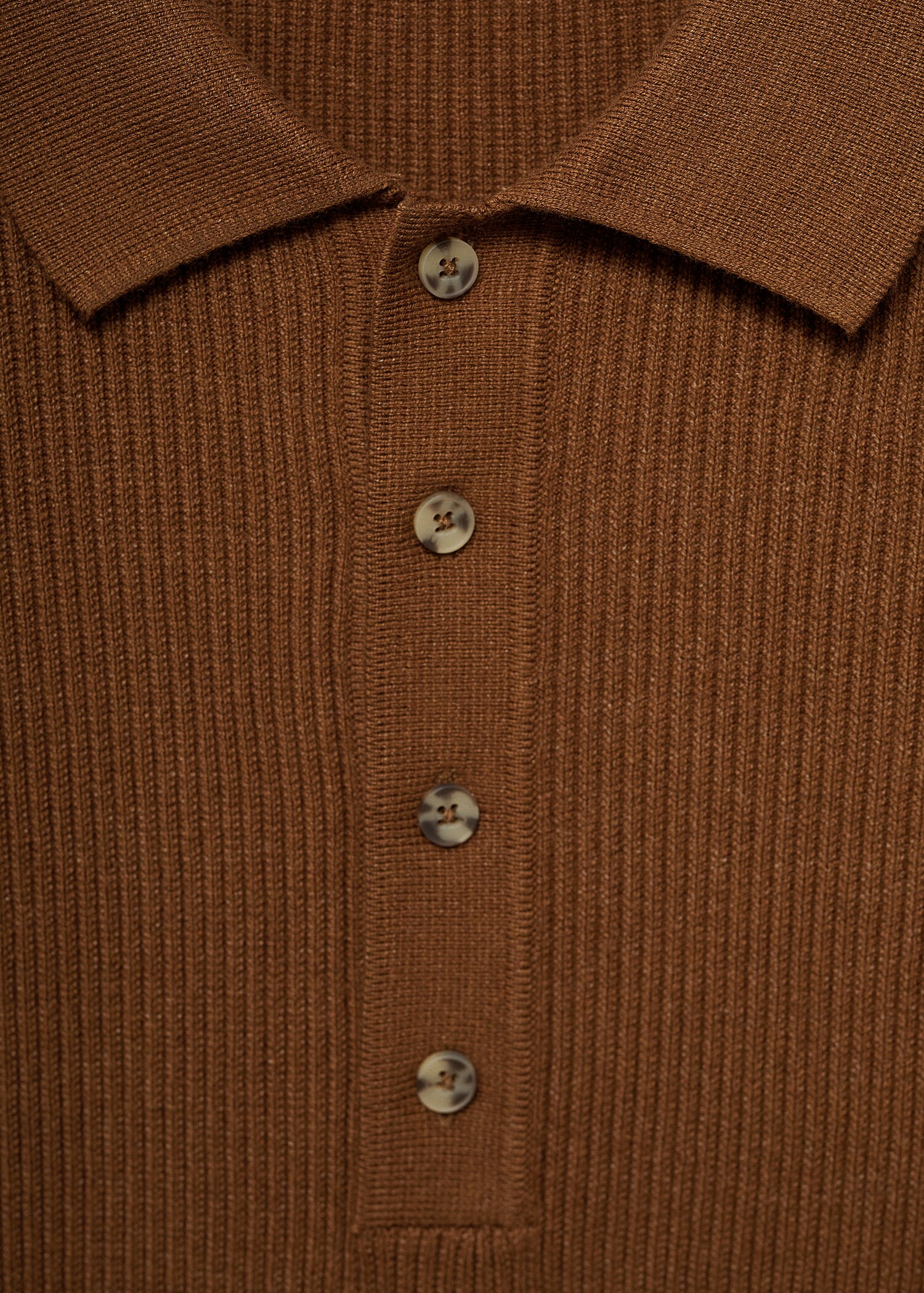 Pull-over polo coton mélangé maille côtelée - Détail de l'article 8