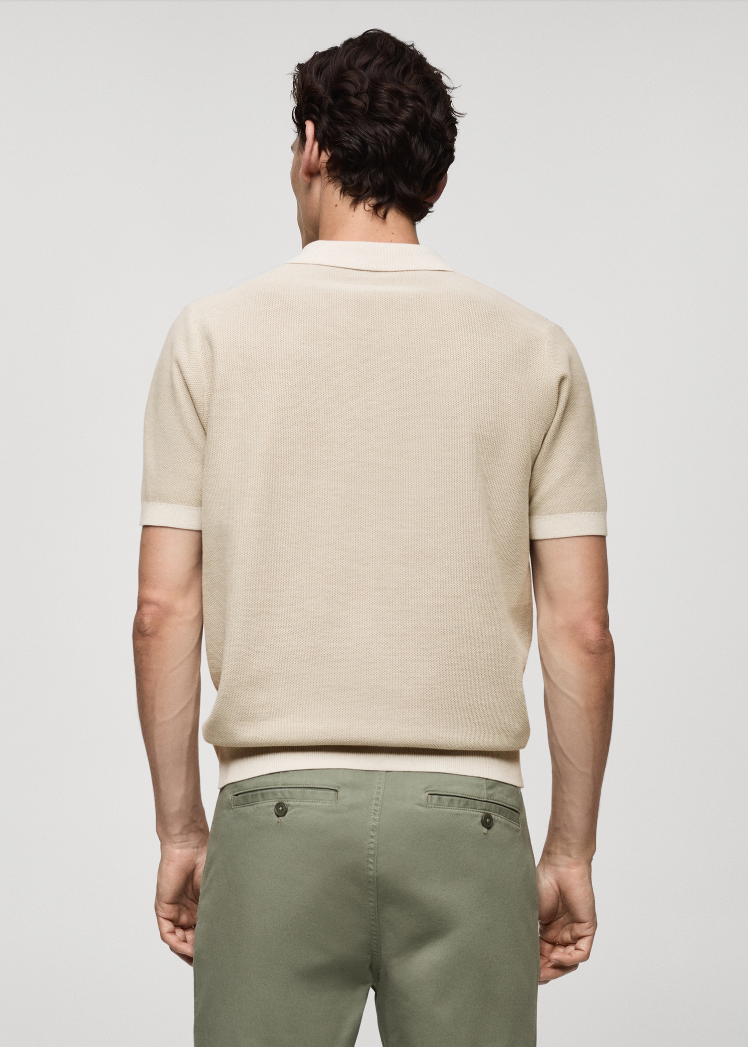 Structured polo shirt with contrasting trims - Reverse of the article