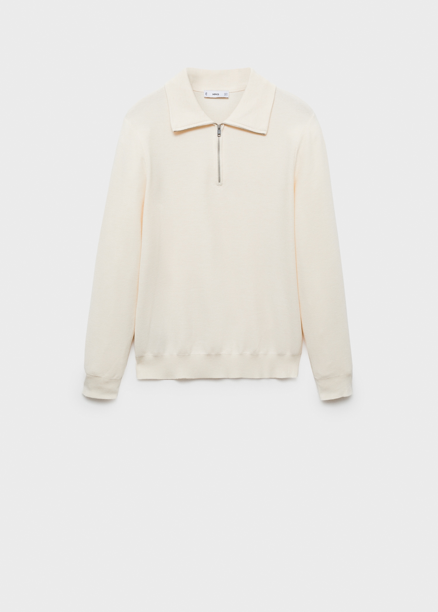 Pull-over structuré col polo zippé - Article sans modèle