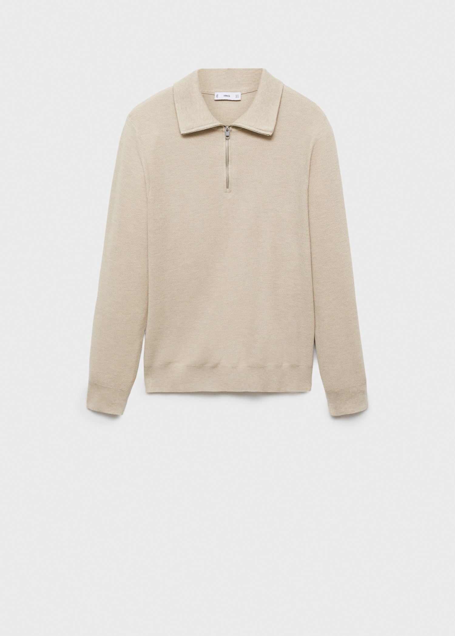 Pull-over structuré col polo zippé - Article sans modèle