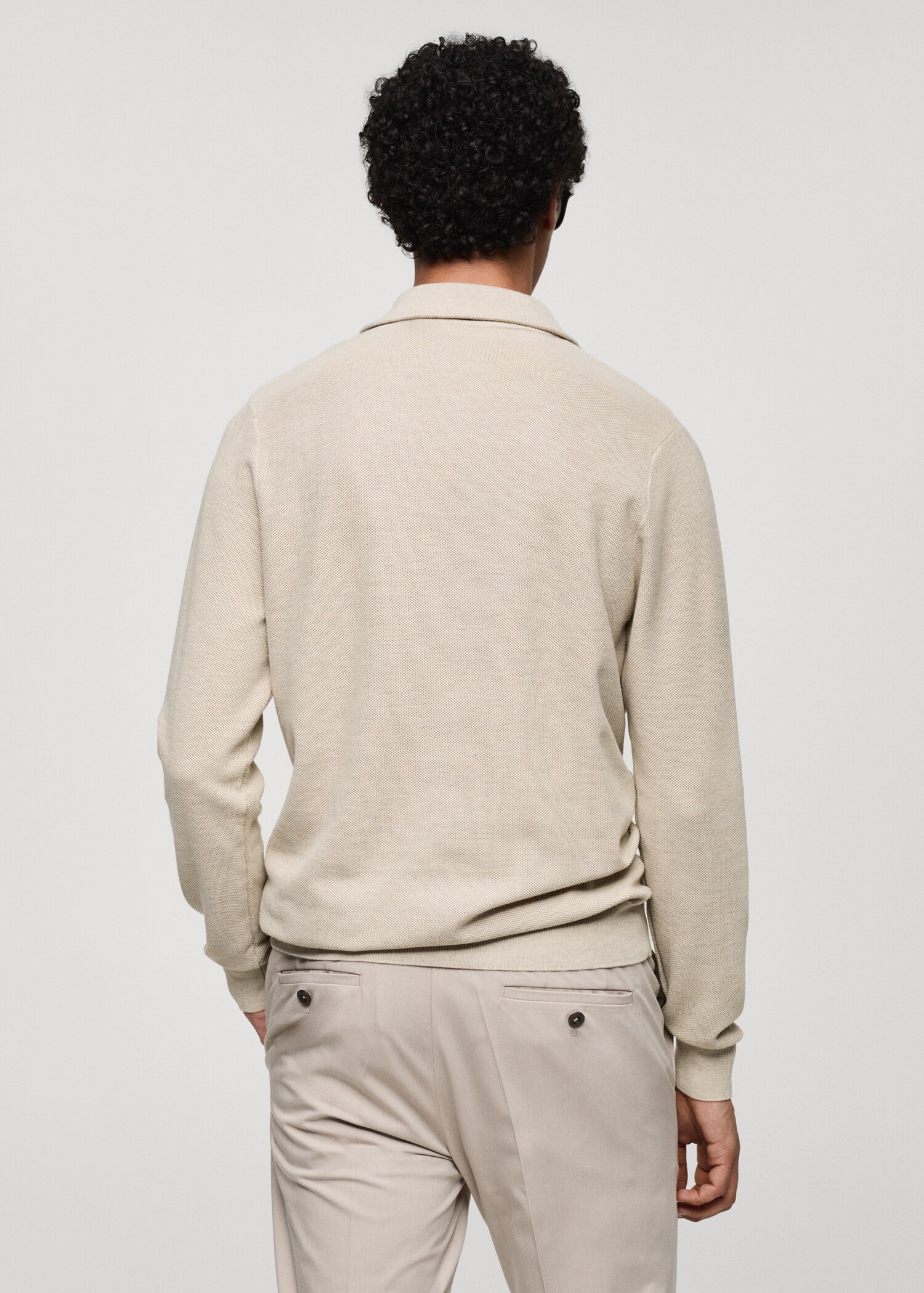 Pull-over structuré col polo zippé - Verso de l’article
