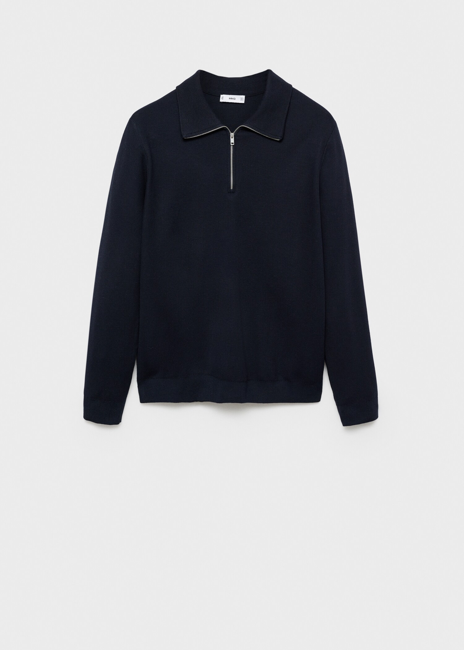 Pull-over structuré col polo zippé - Article sans modèle