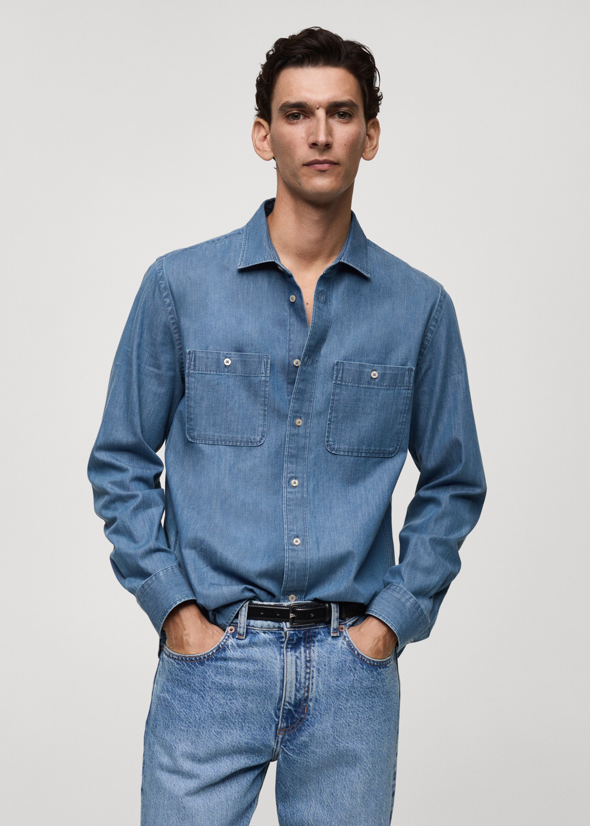 Sobrecamisa vaquera bolsillos regular fit - Plano medio