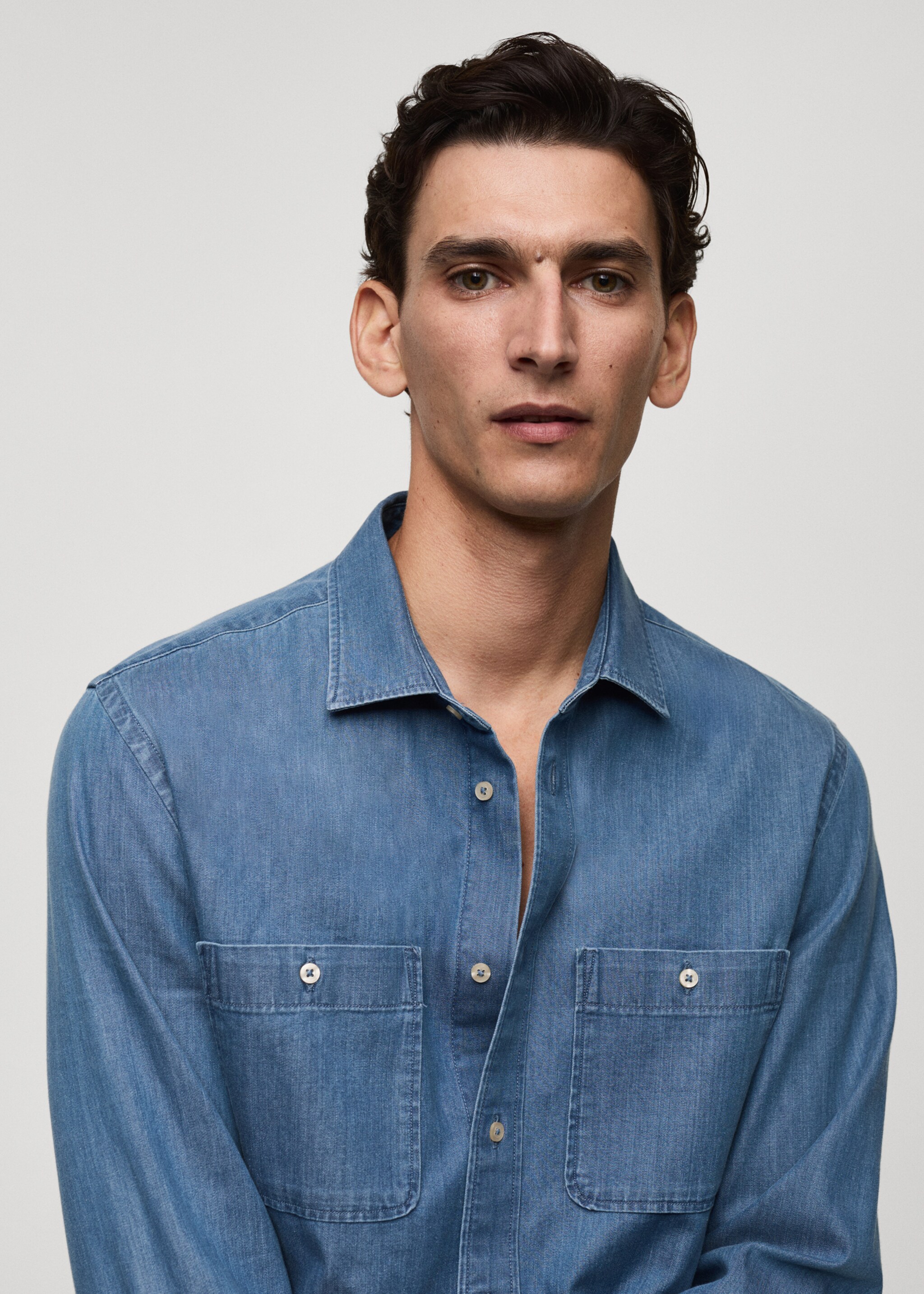 Denim regular-fit overhemdjasje met zakken - Detail van het artikel 1