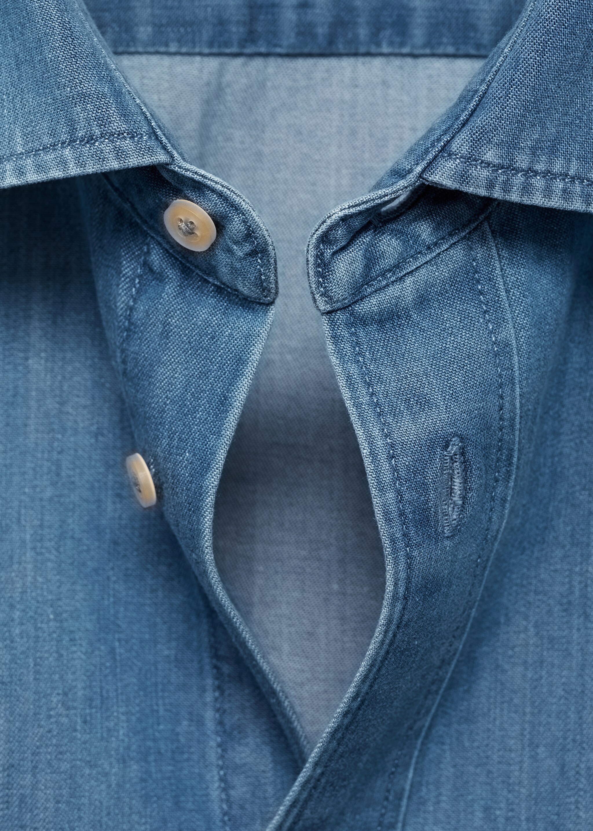 Regular fit denim overshirt with pockets - Details of the article 8