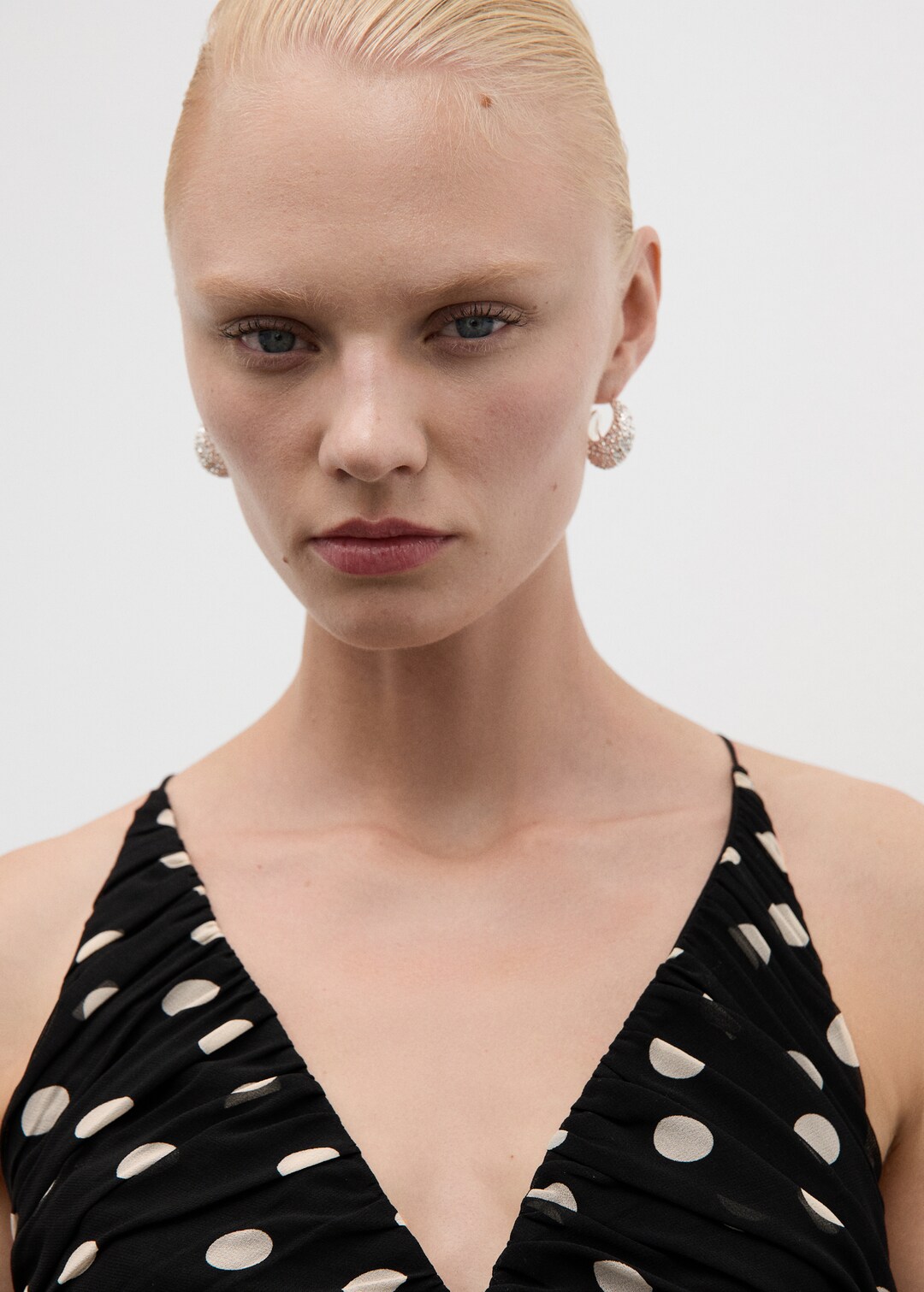 Polka dots draped dress - Women | MANGO United Kingdom