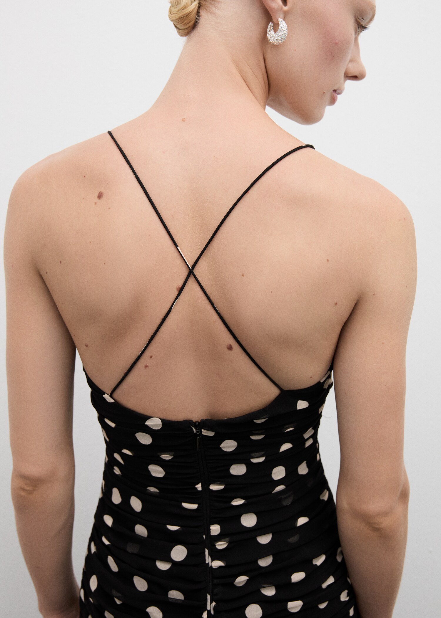 Vestido drapeado lunares - Detalle del artículo 6