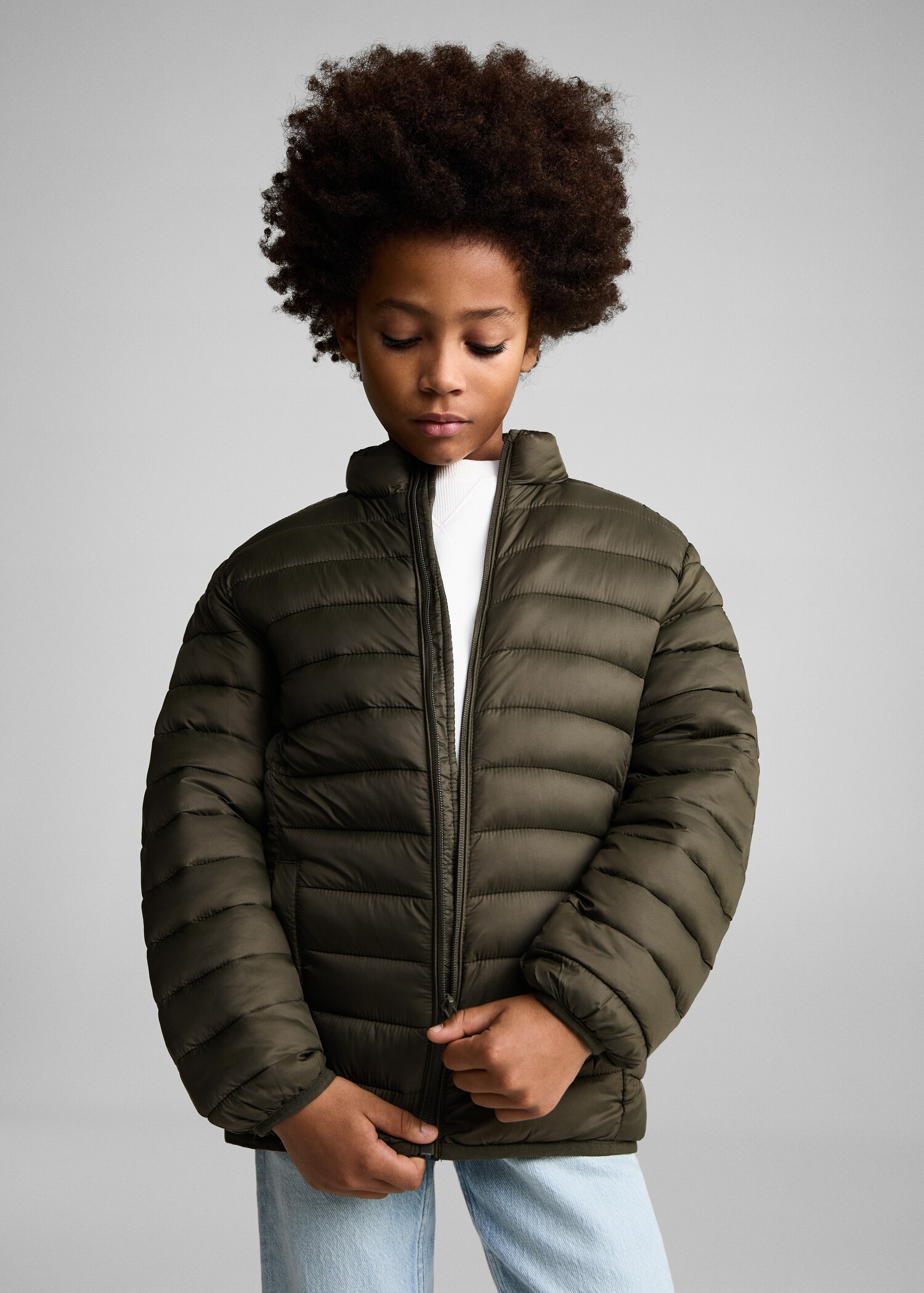 Anorak matelassé imperméable à losanges - Plan moyen