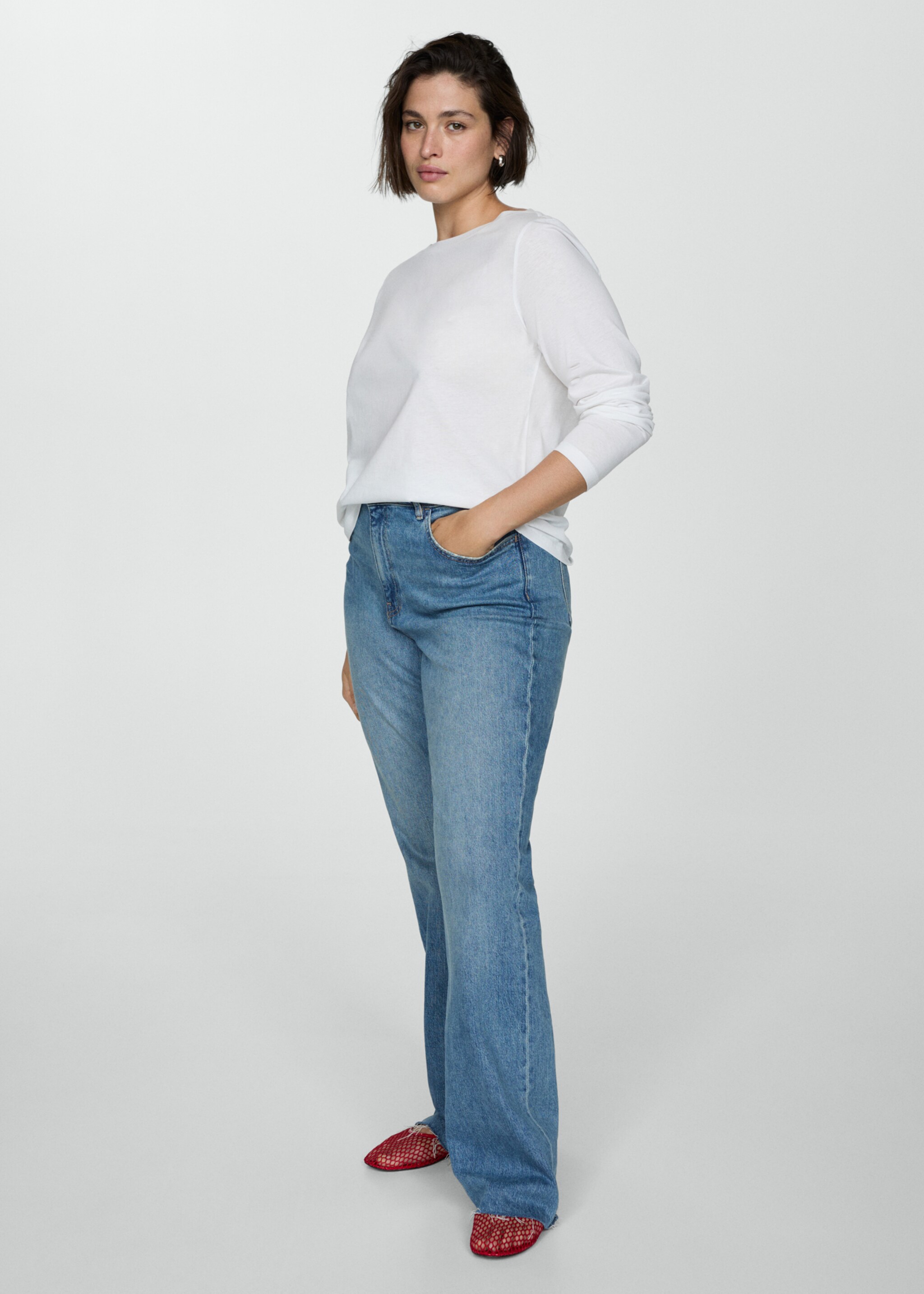 Long-sleeved boat-neck t-shirt - Details of the article 3