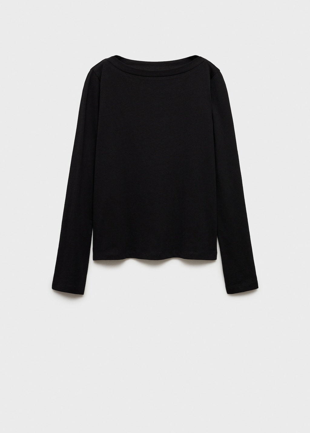 Long sleeved boat neck t shirt