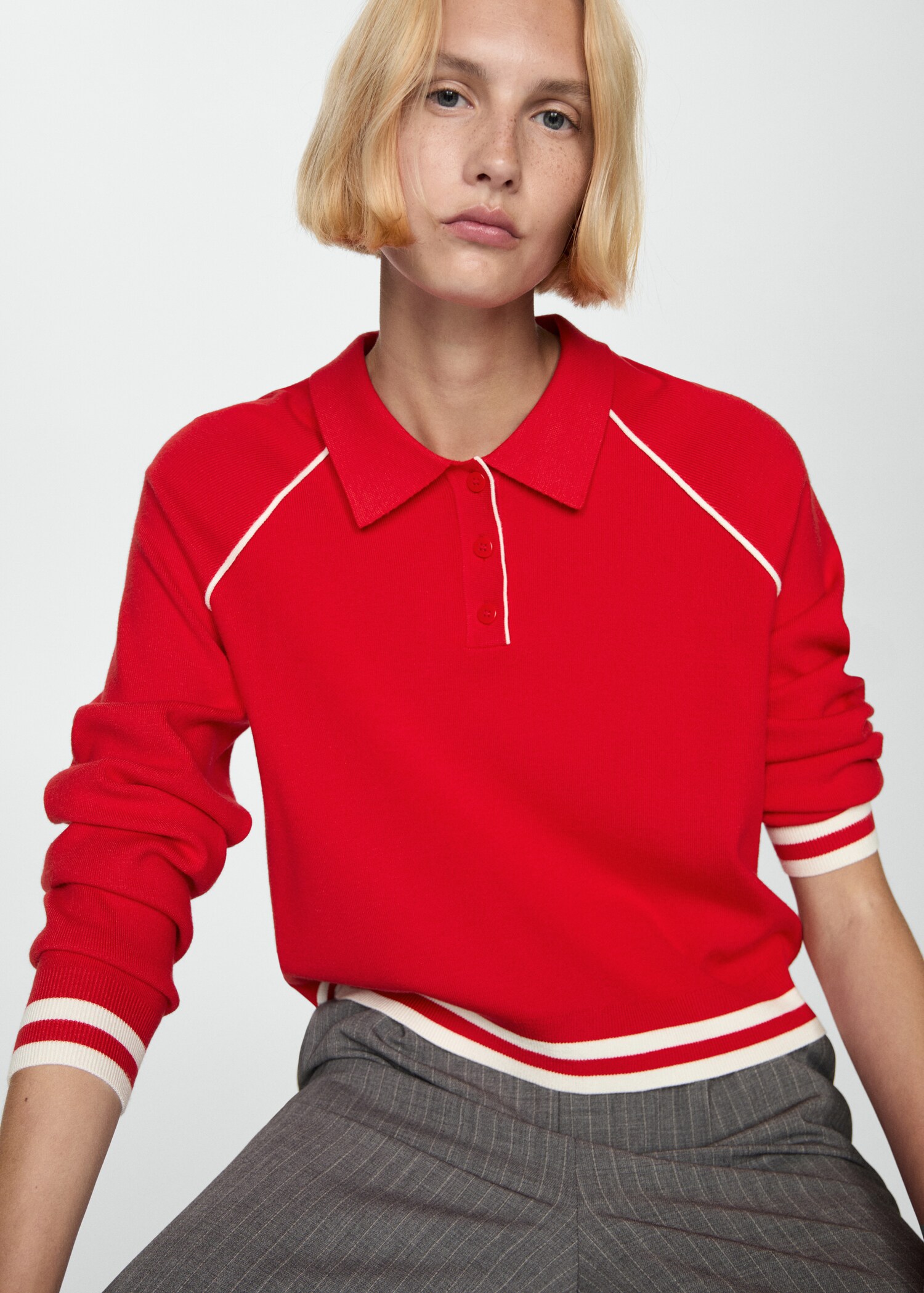 Contrast-edge sweater - Medium plane