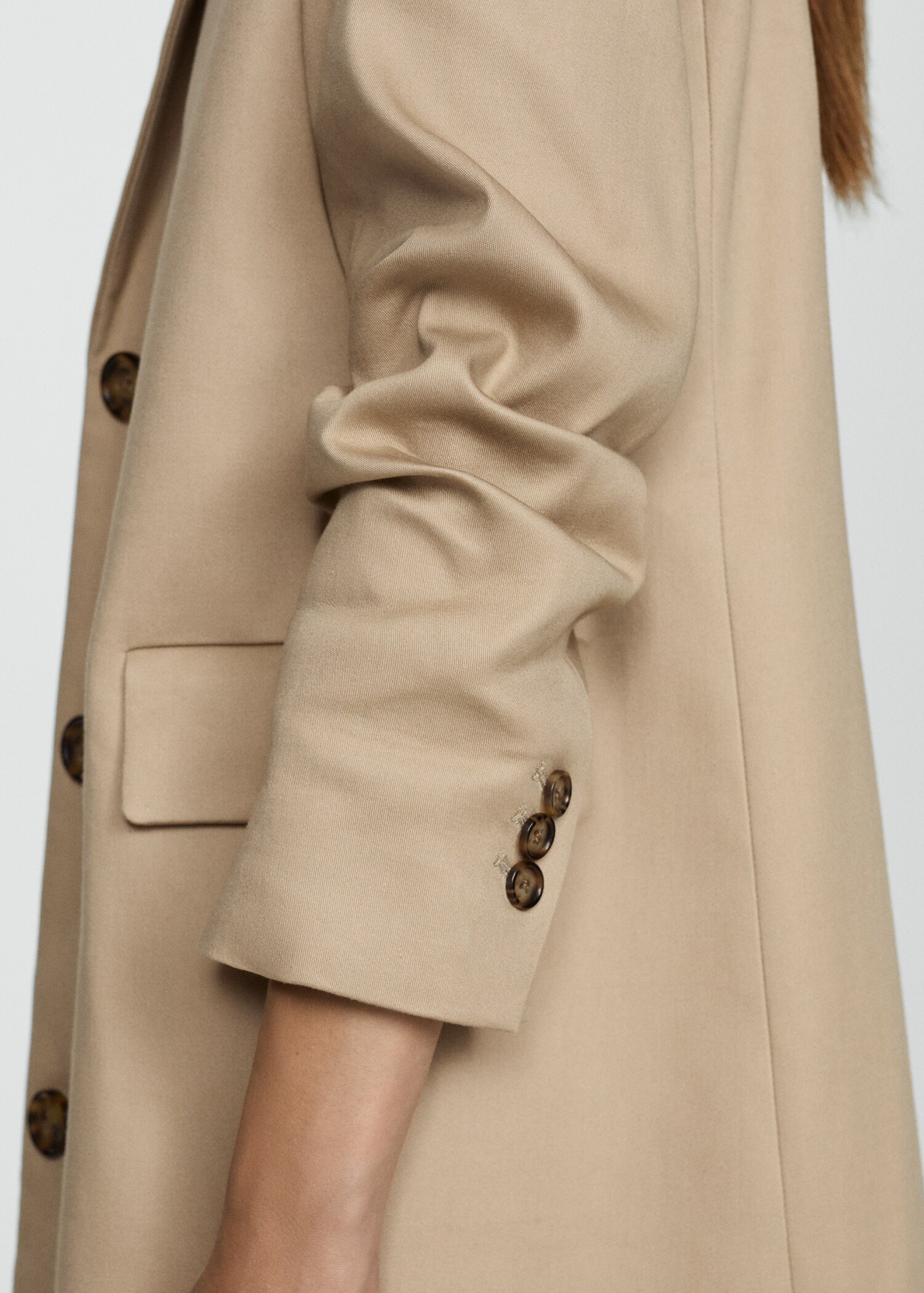 Straight cotton midi coat - Details of the article 2
