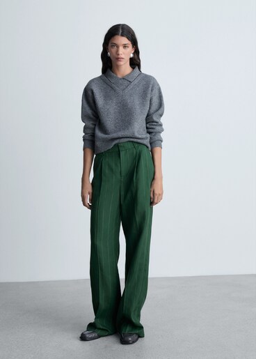 Pantalón Ganta Slim Charcoal a rayas diplomáticas