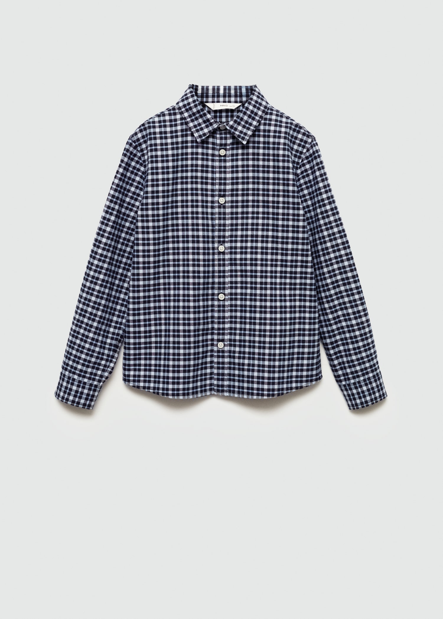 BLACK AND WHITE MICRO CHECK SHIRT IN POPLIN, CHILD BLACK AND WHITE MICRO CHECK SHIRT IN POPLIN, CHILD
