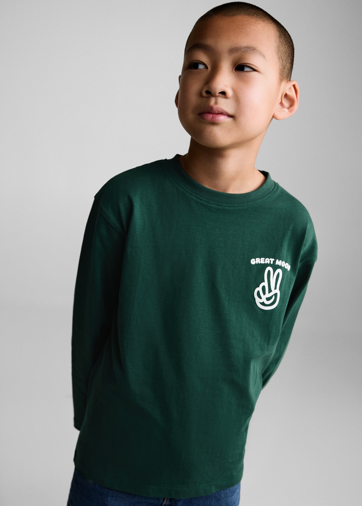 Printed long sleeve t-shirt - Medium plane