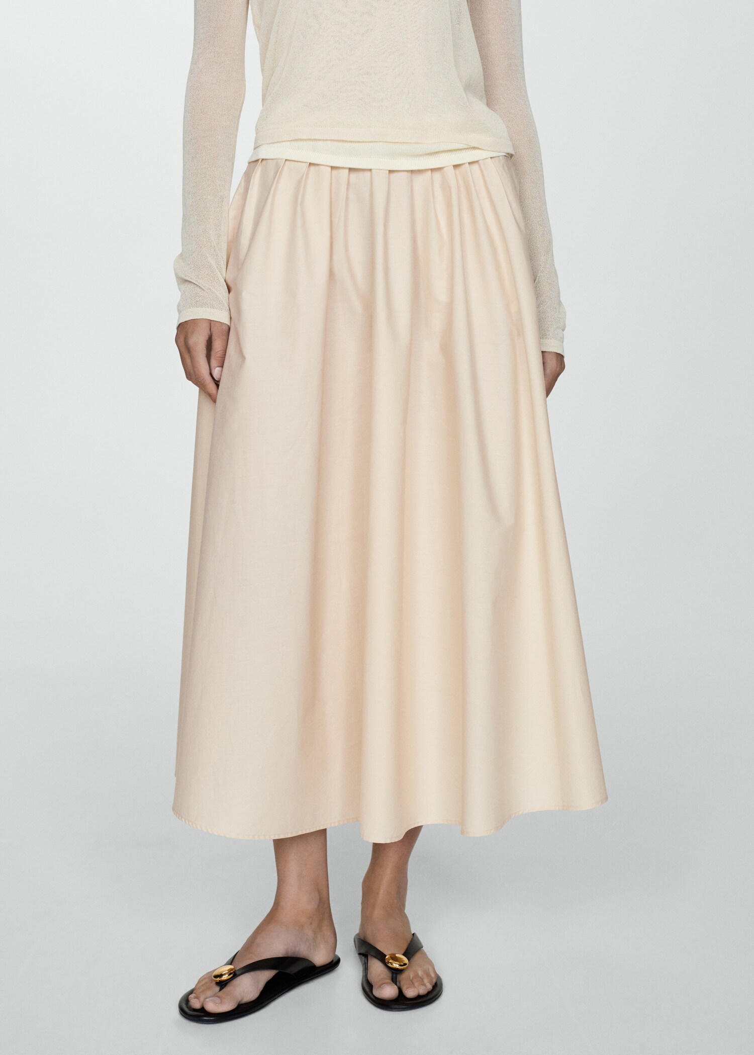 Pleated midi-skirt - Plan moyen