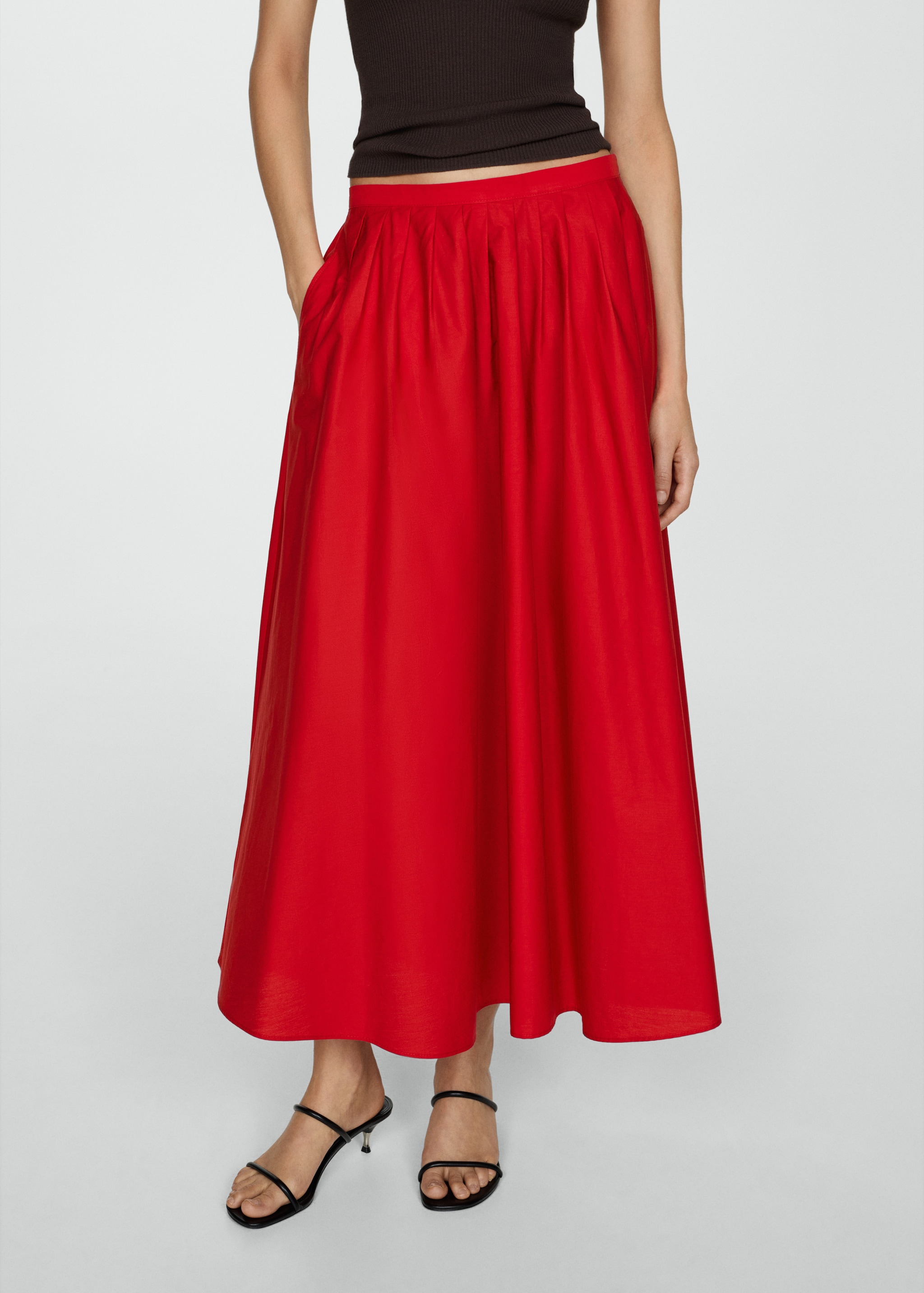 Pleated midi skirt - Medium plane