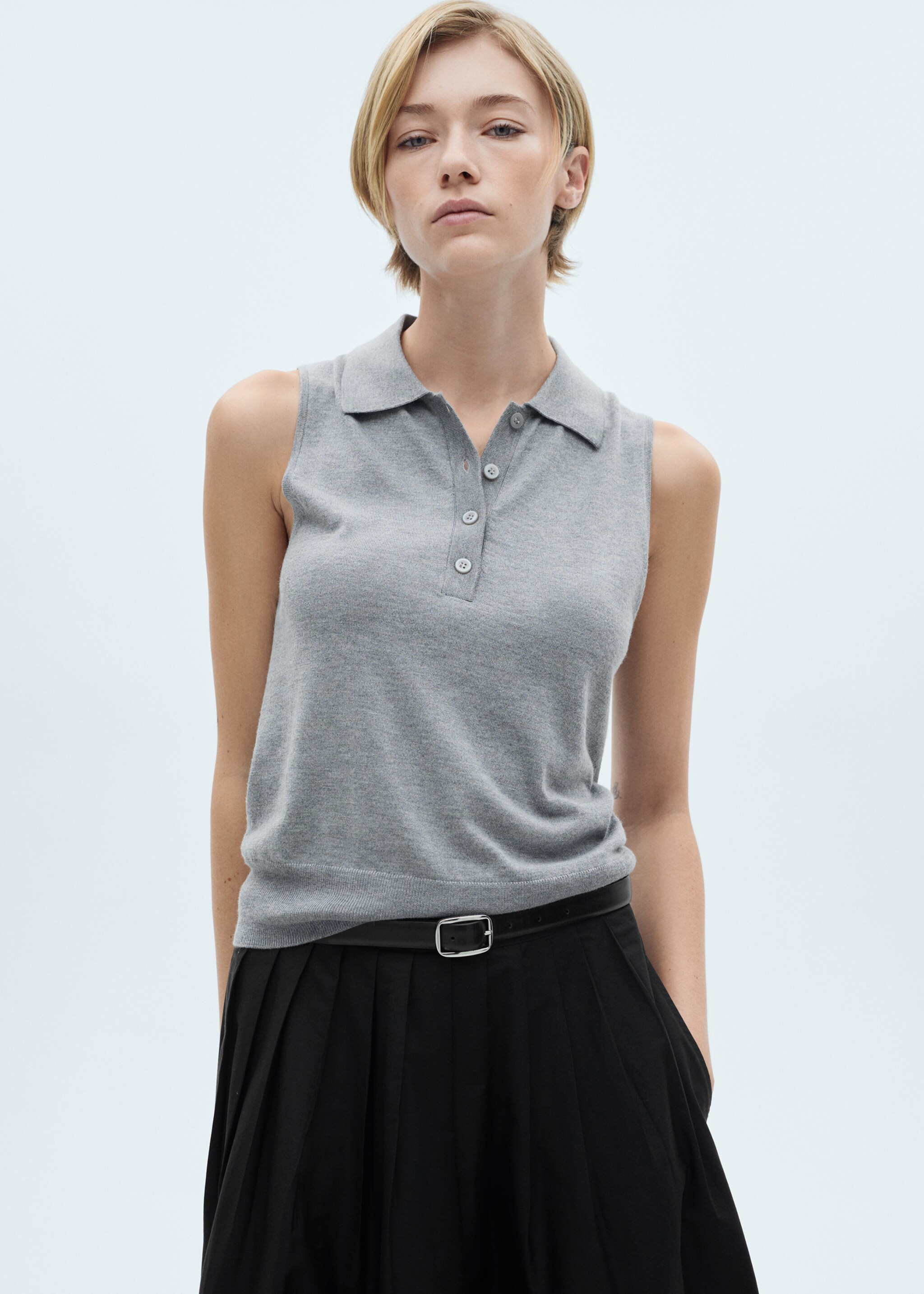 Pleated midi-skirt - Medium plane