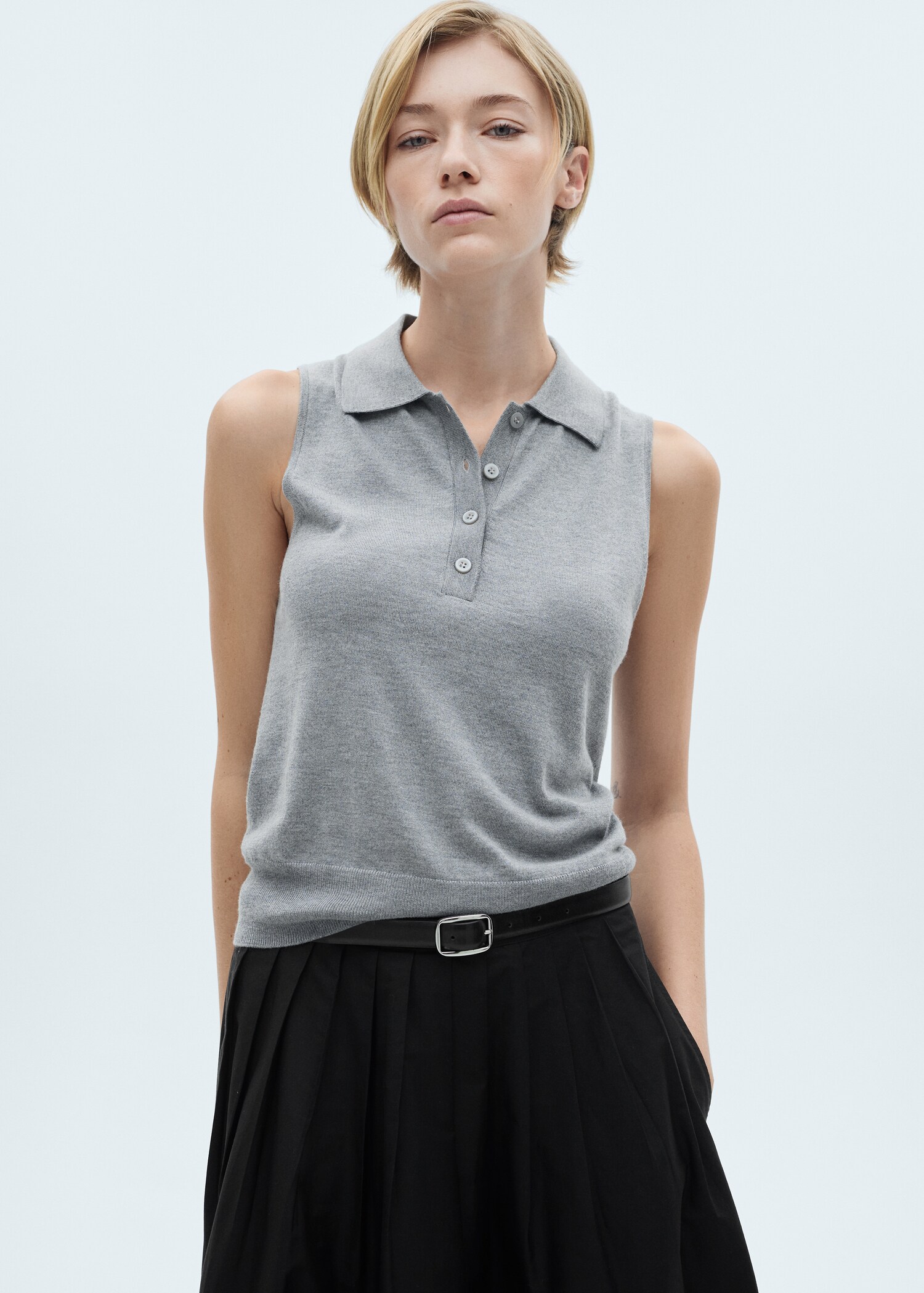 Pleated midi-skirt - Medium plane