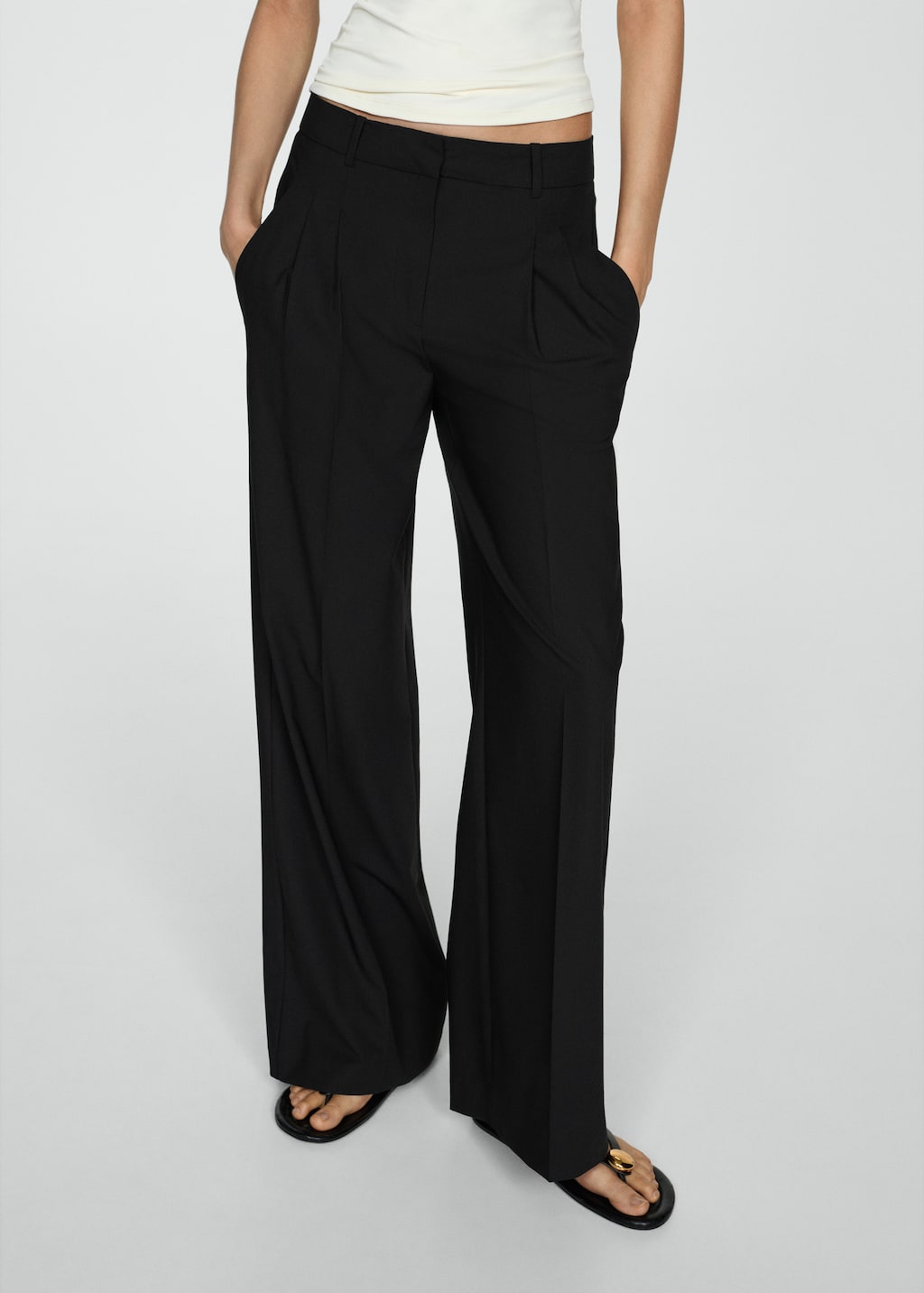Mango Gerade Bundfaltenhose