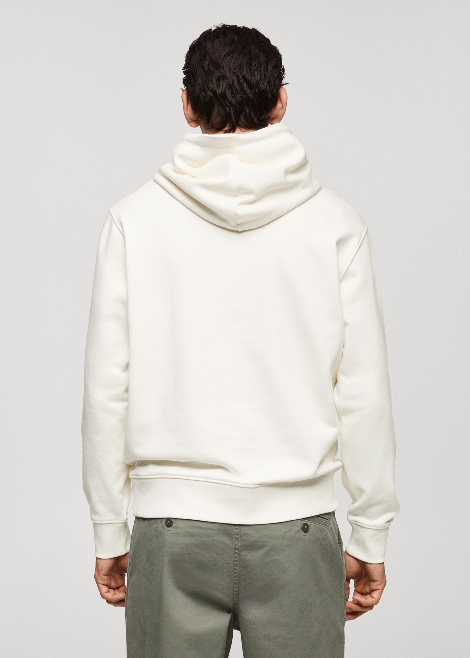 Regular fit cotton hooded sweatshirt - Reverse of the article