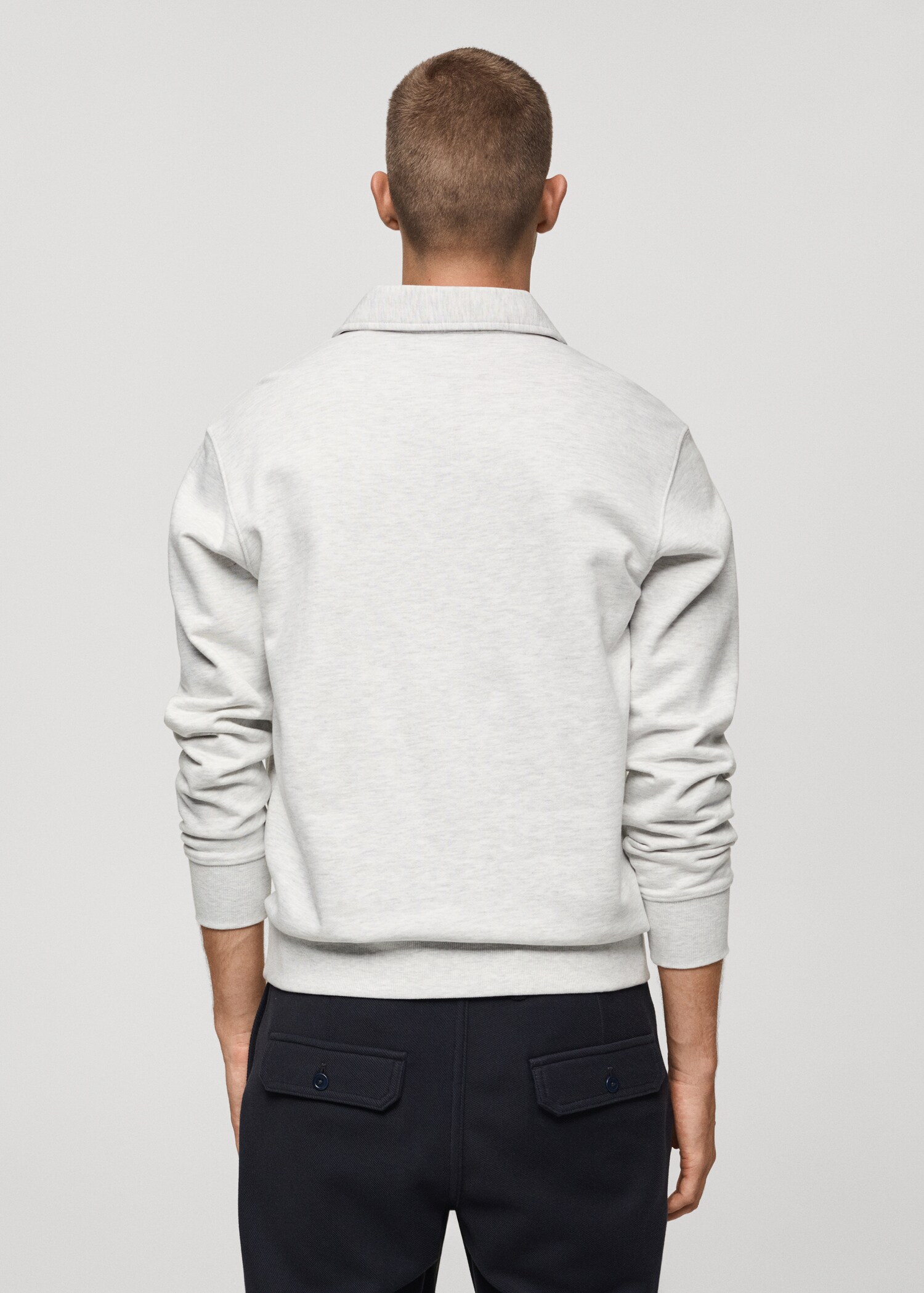 100% cotton polo sweatshirt - Reverse of the article