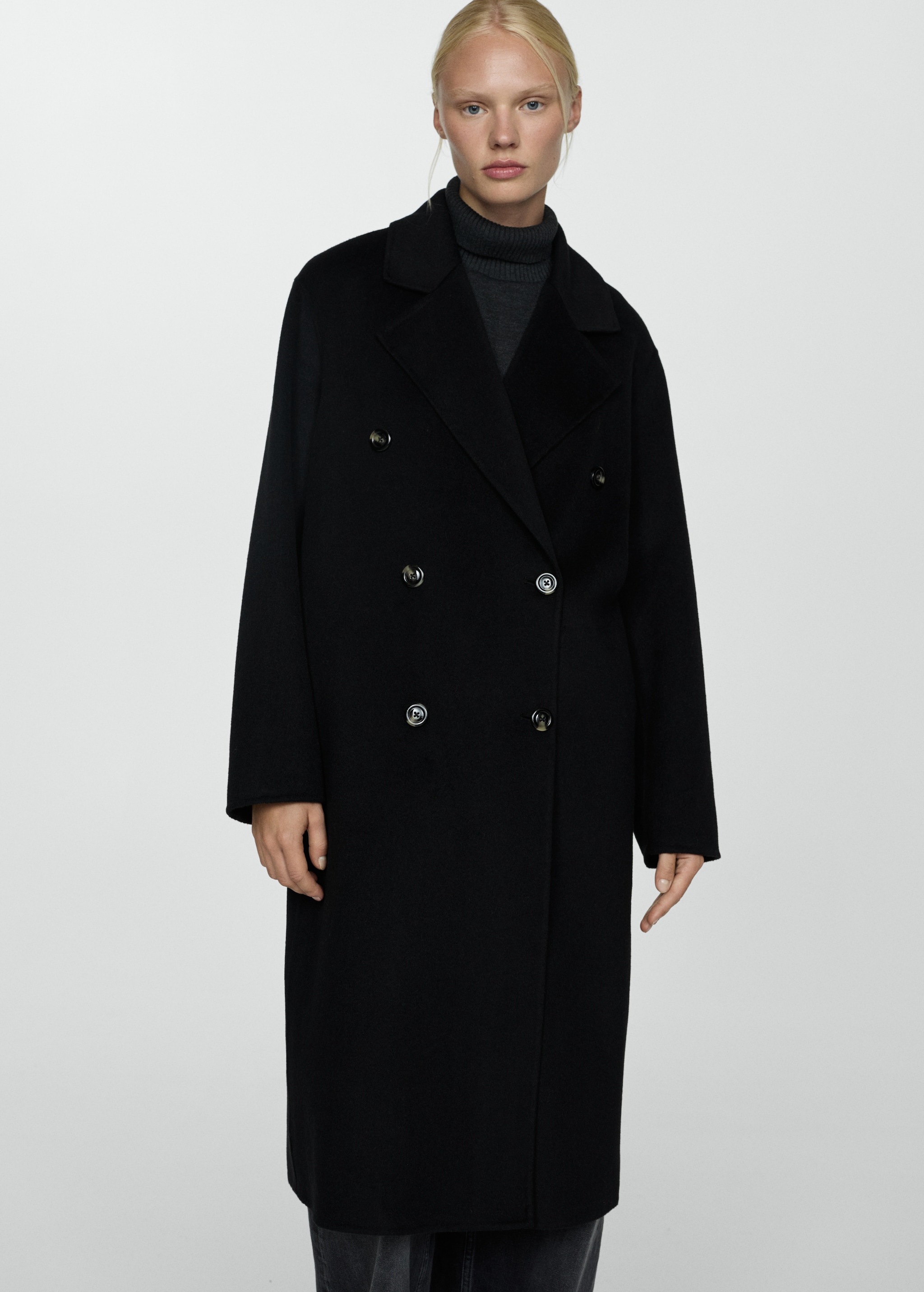 Handmade oversized wool coat - Women | MANGO USA