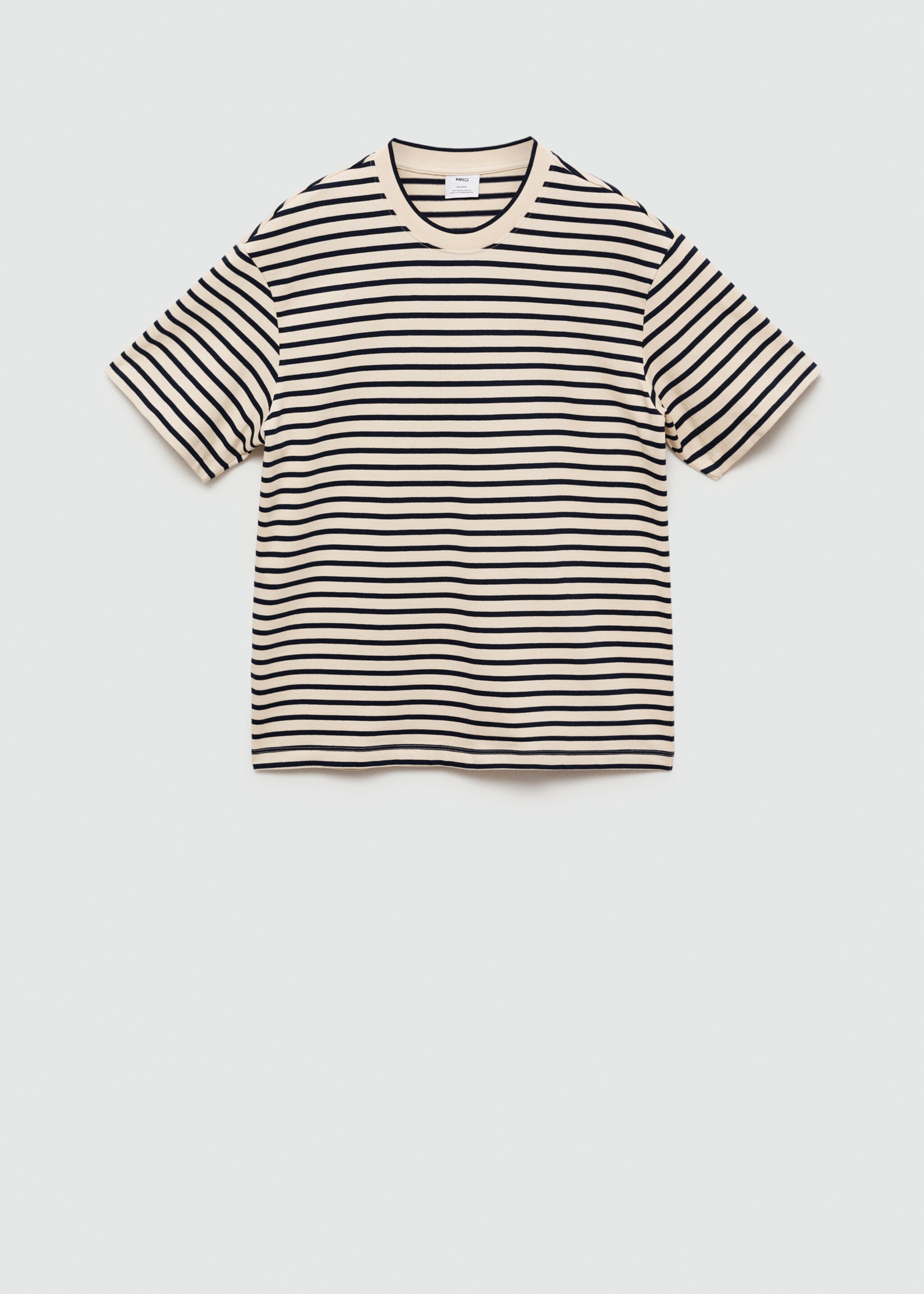 Camiseta relaxed fit 100% algodón rayas - Artículo sin modelo, Crudo. Ref: 77025639-00.