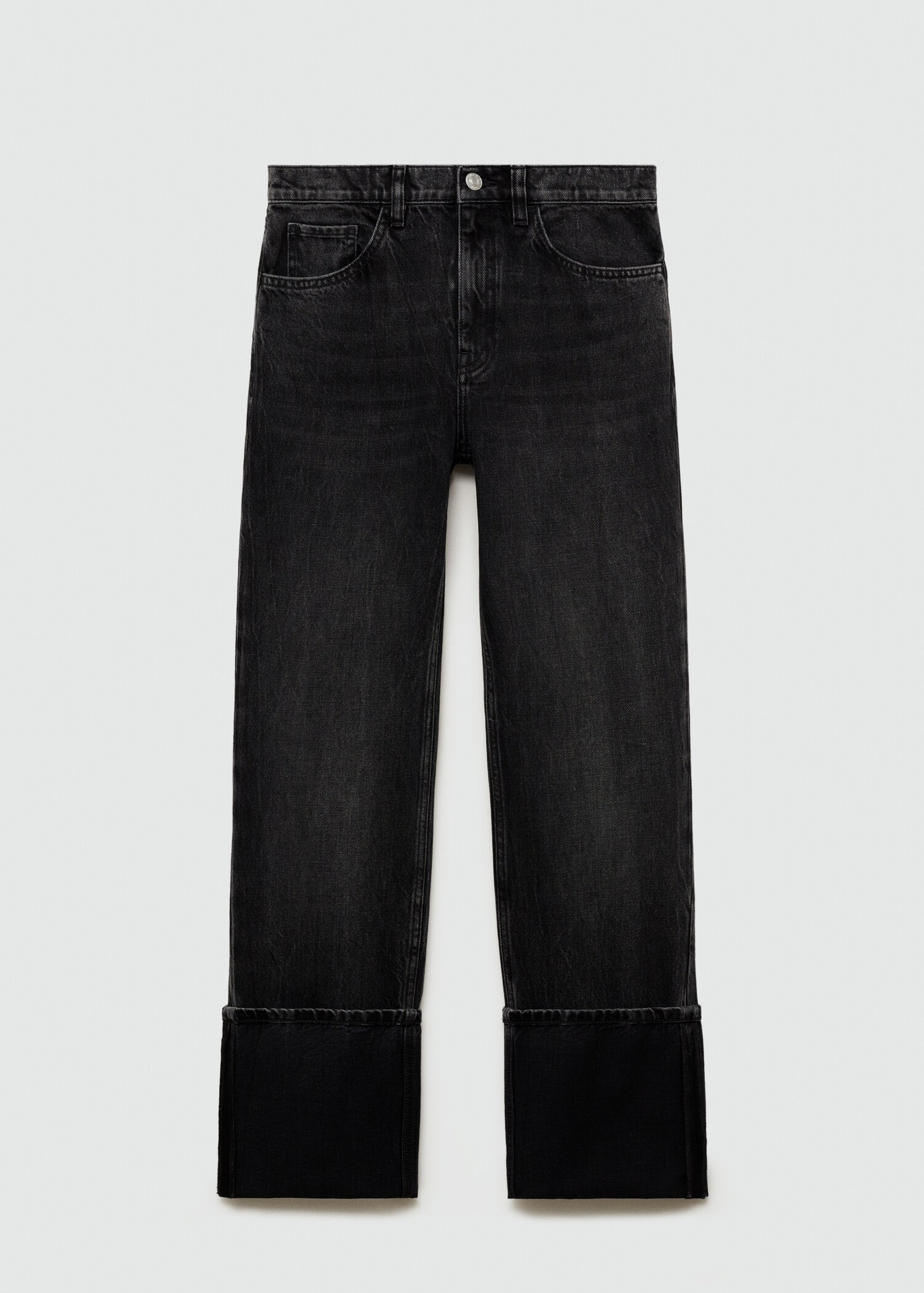 Turned-up straight jeans - Article without model