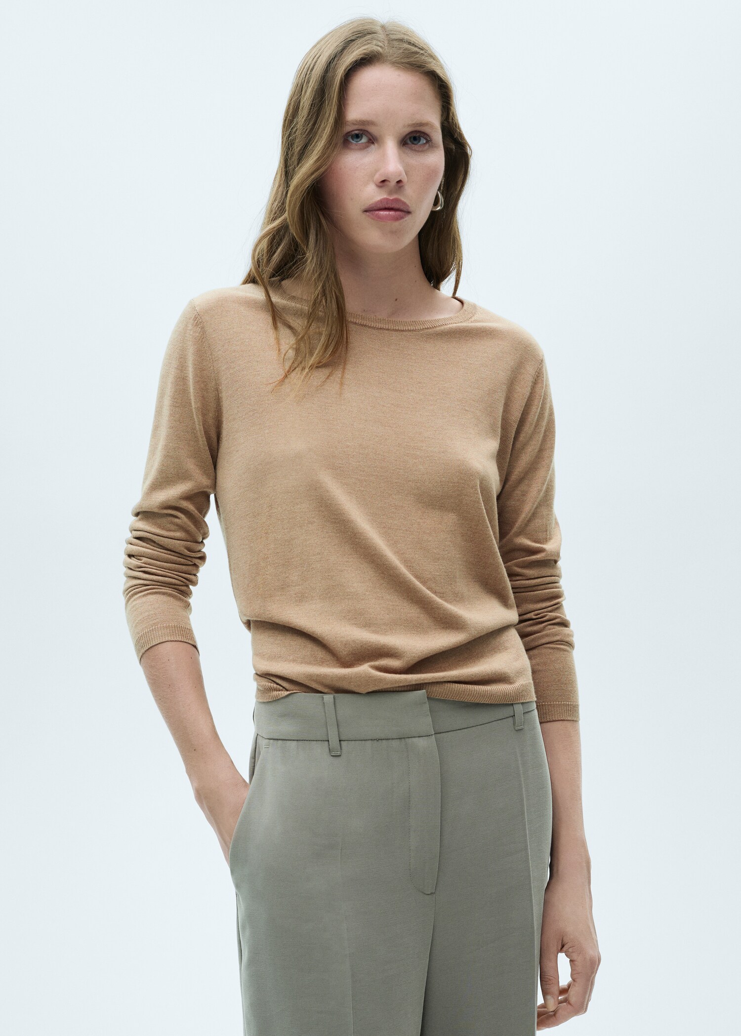Fine-knit crew-neck sweater - Medium plane