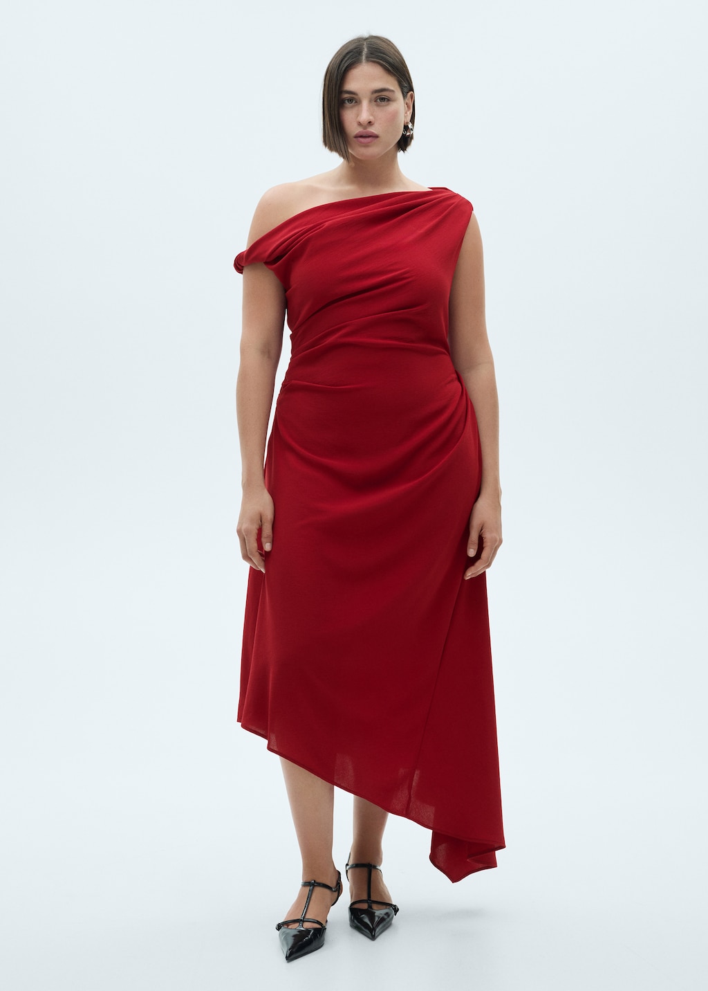 Asymmetrical pleated dress