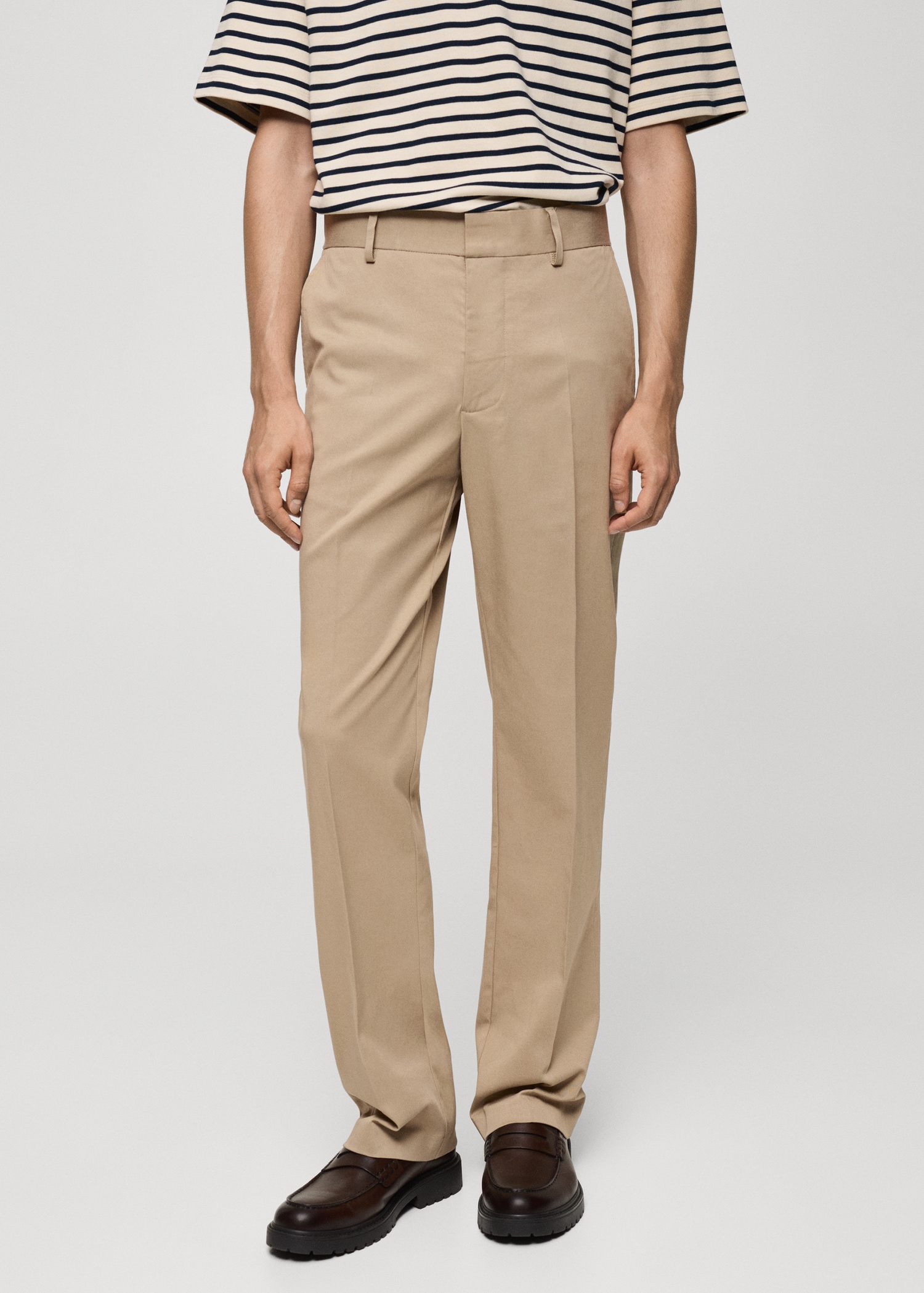 Regular-fit tencel cotton trousers - Medium plane