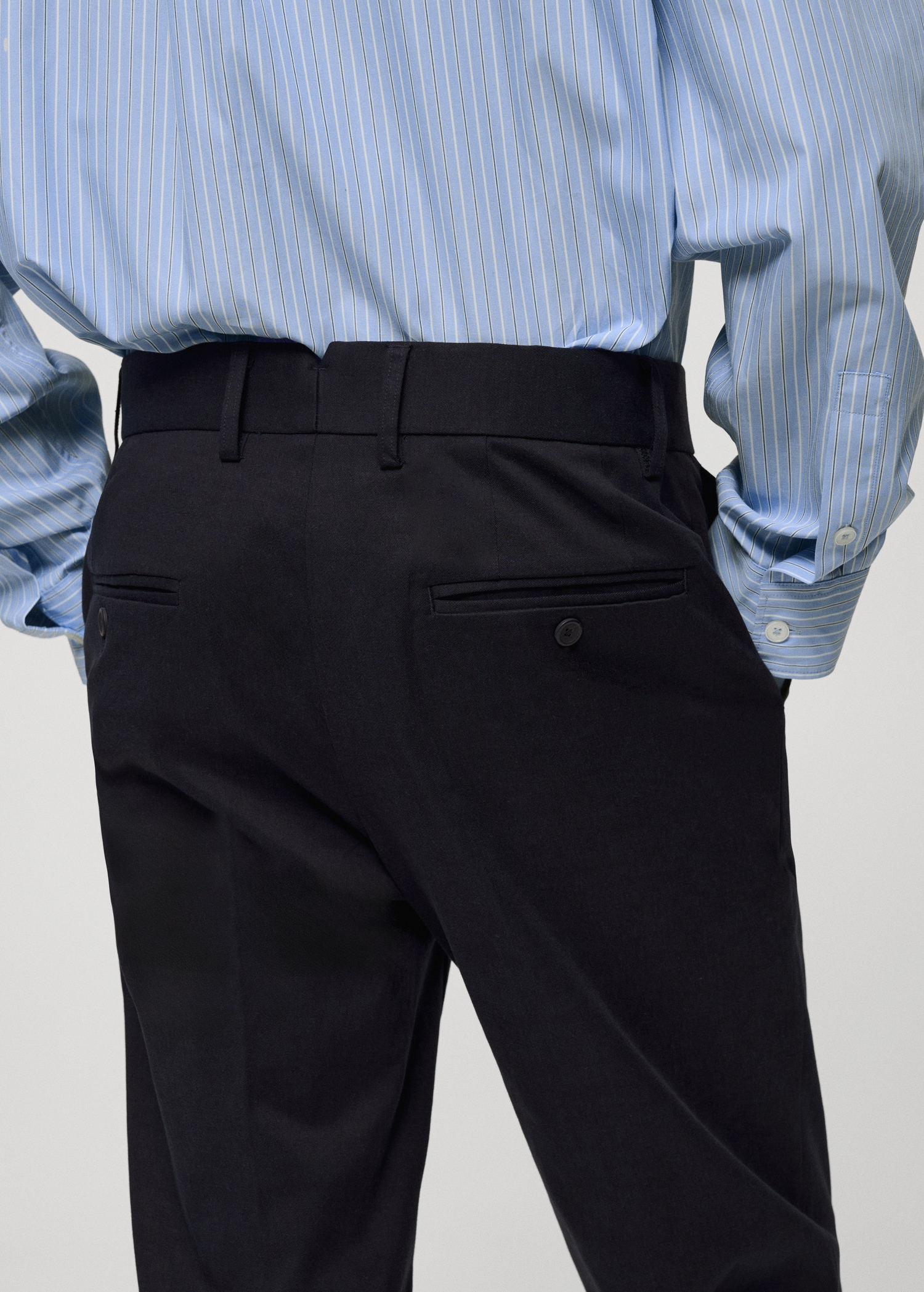 Regular-fit tencel cotton trousers - Details of the article 2