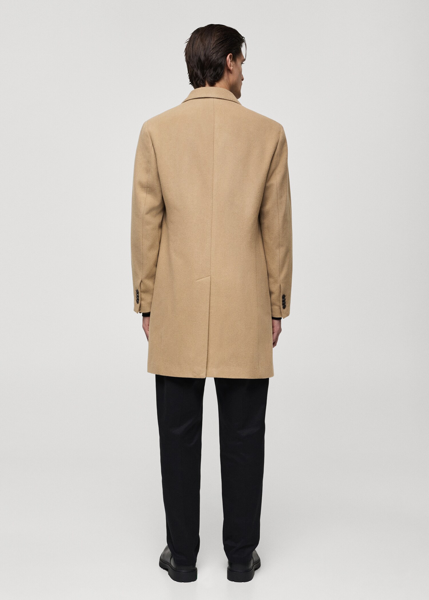 Long recycled wool coat - Reverse of the article
